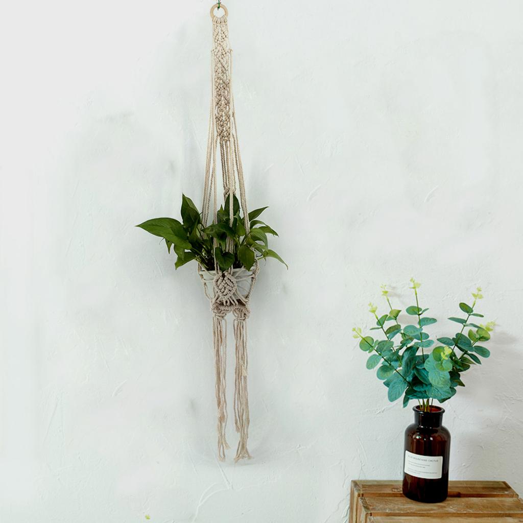 Cotton Rope Plant Hanger Handmade Cotton Plant Flower Pot Hanger 135cm