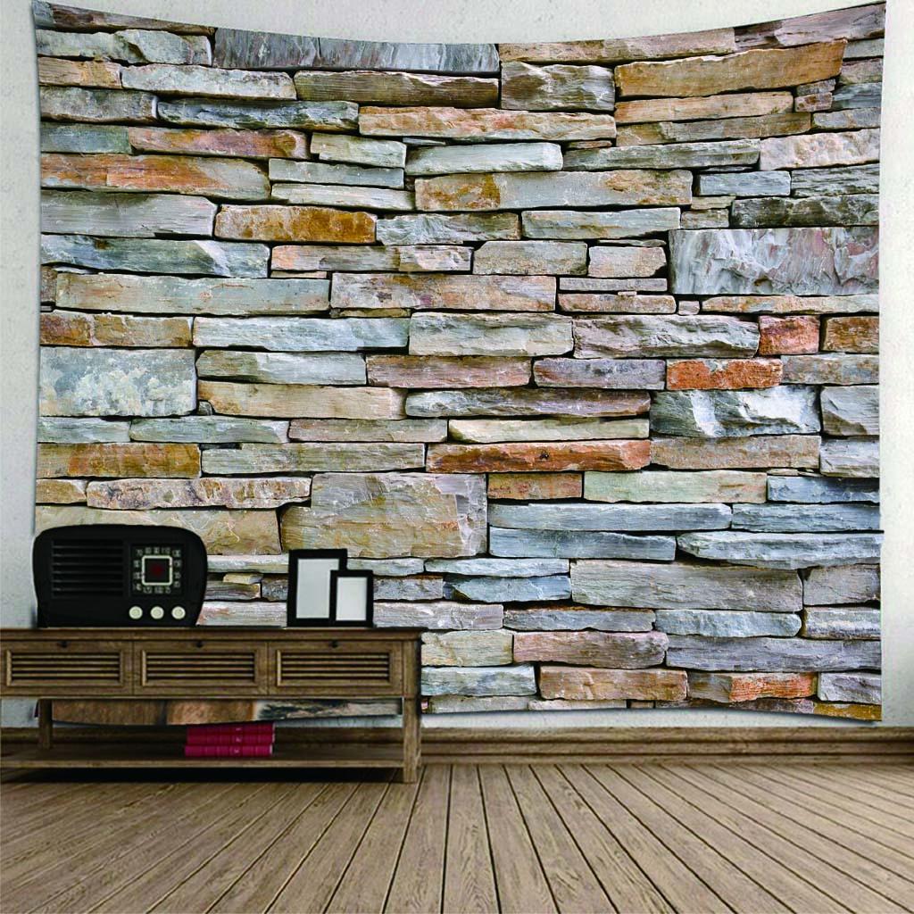 3D Effect Waterproof Wall Hanging Tapestry for Bedroom Bricks