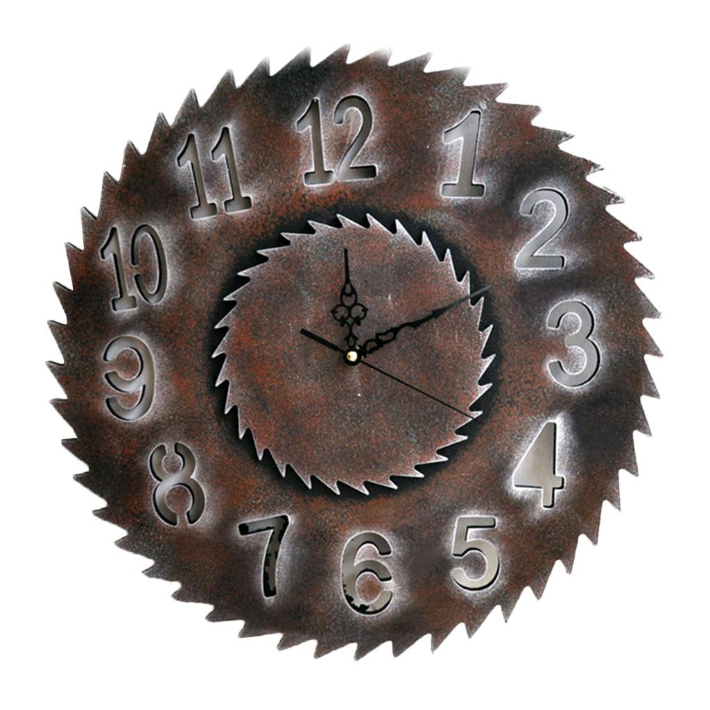 Industrial European Vintage 3D Rustic Decorative Gear Wooden Vintage Wall Clock