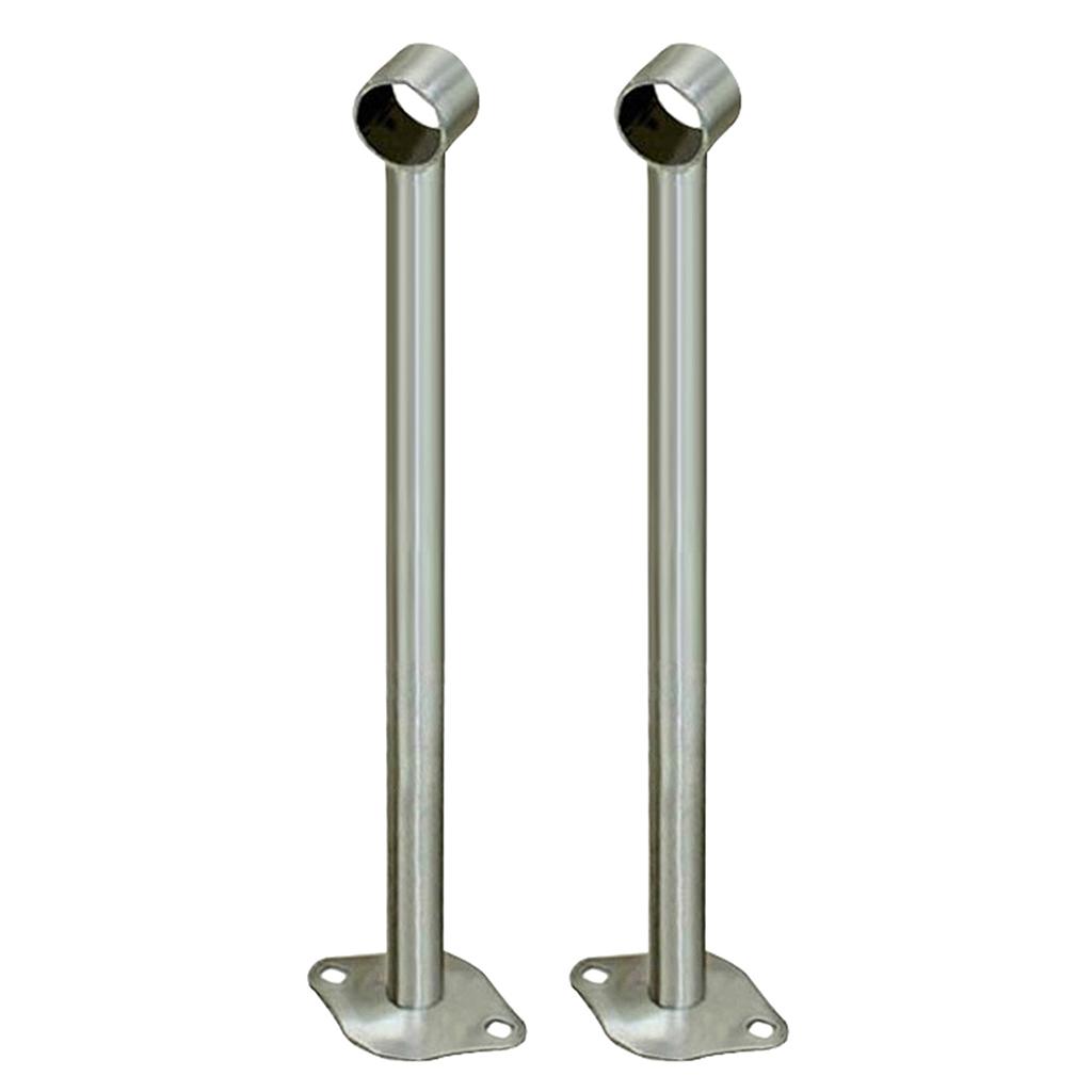 2pcs Stainless Steel Wardrobe Pipe Lever Rod Holder Socket Bracket 400mm