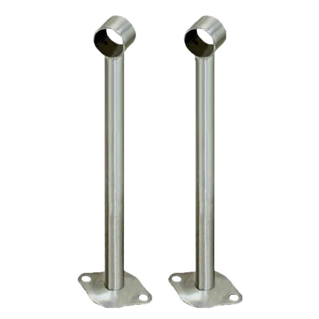 2 Pieces Stainless Steel Bracket Clothes Rail Flange Base Holder  Φ32x300mm