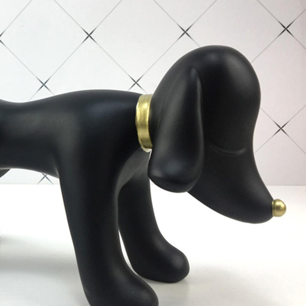 Nordic Style Sleepwalking Dog Series Standing Dog Ornaments Black L