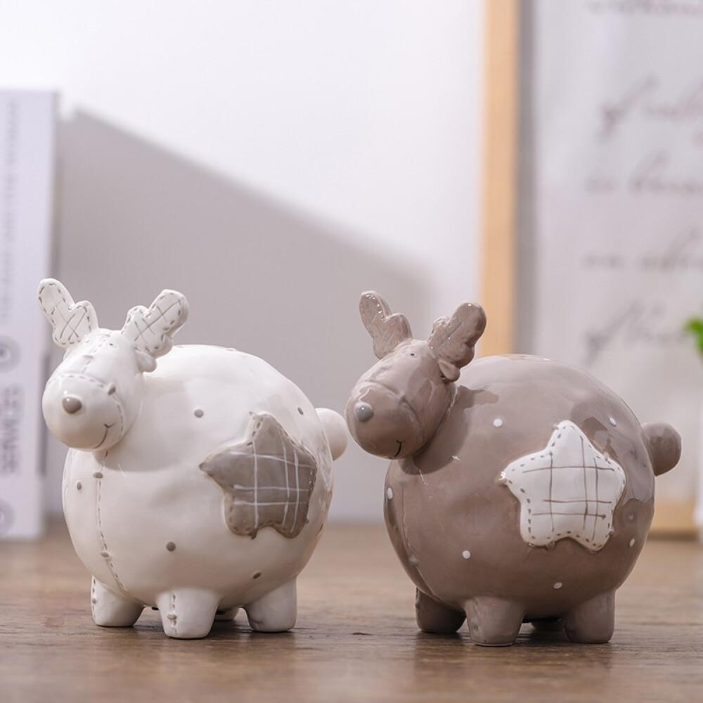 Ceramic Piggy Bank Desktop Cartoon Crafts Knick-Knacks 17.5x12.5x16.5cm