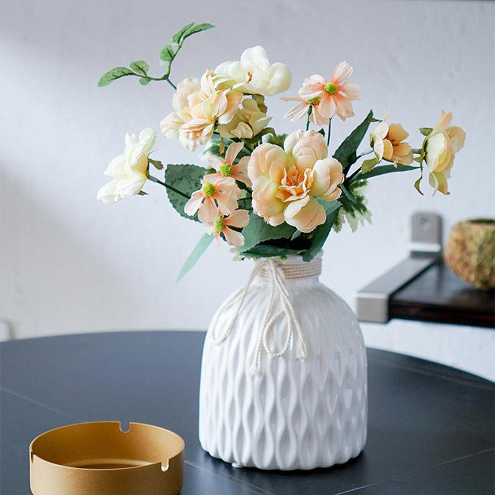 Modern Flower Pot Ceramic Vase Pot Flower Plant Basket for Home Decpr White