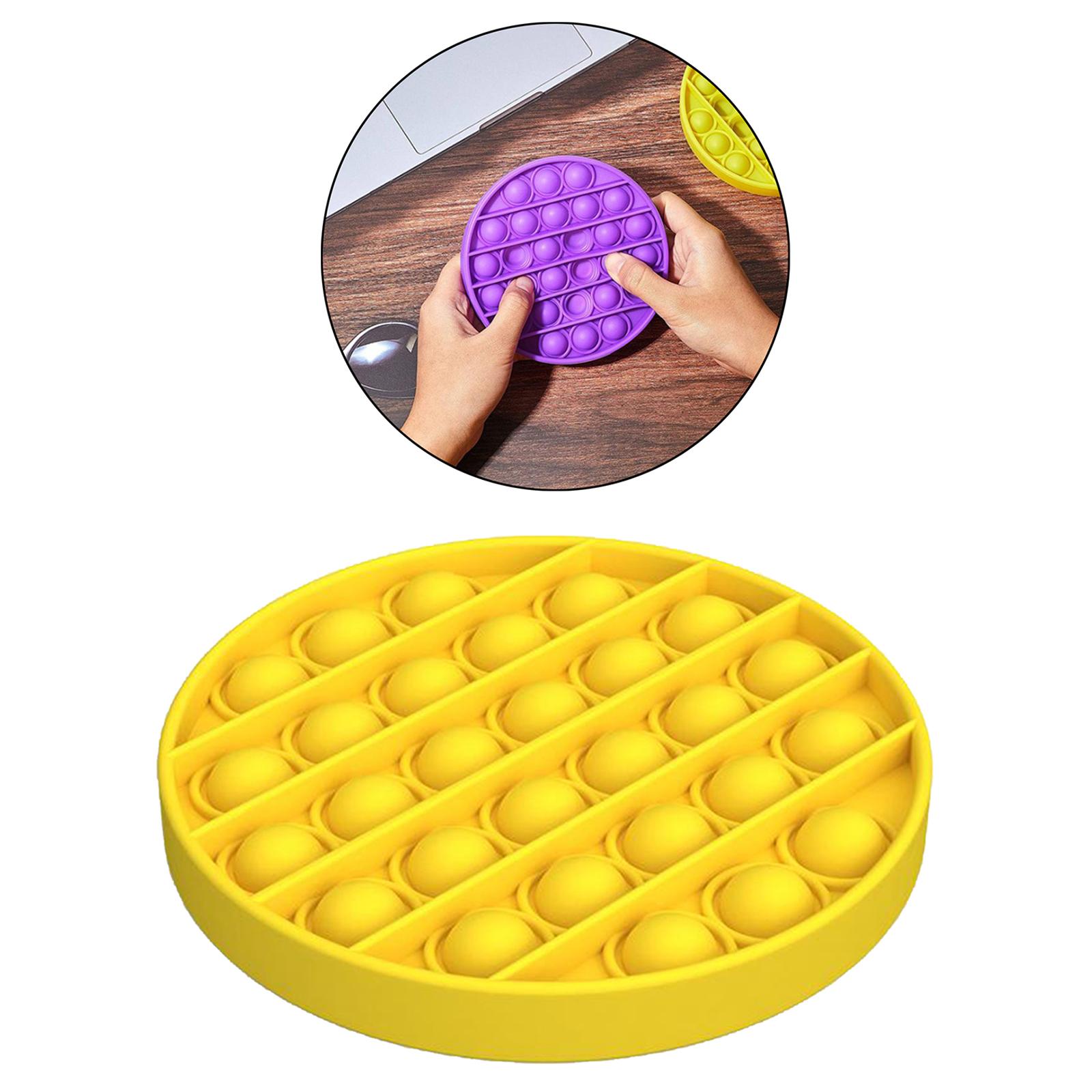 Push Bubble Fidget Sensory Toy Special Needs Stress Reliever  Round Yellow