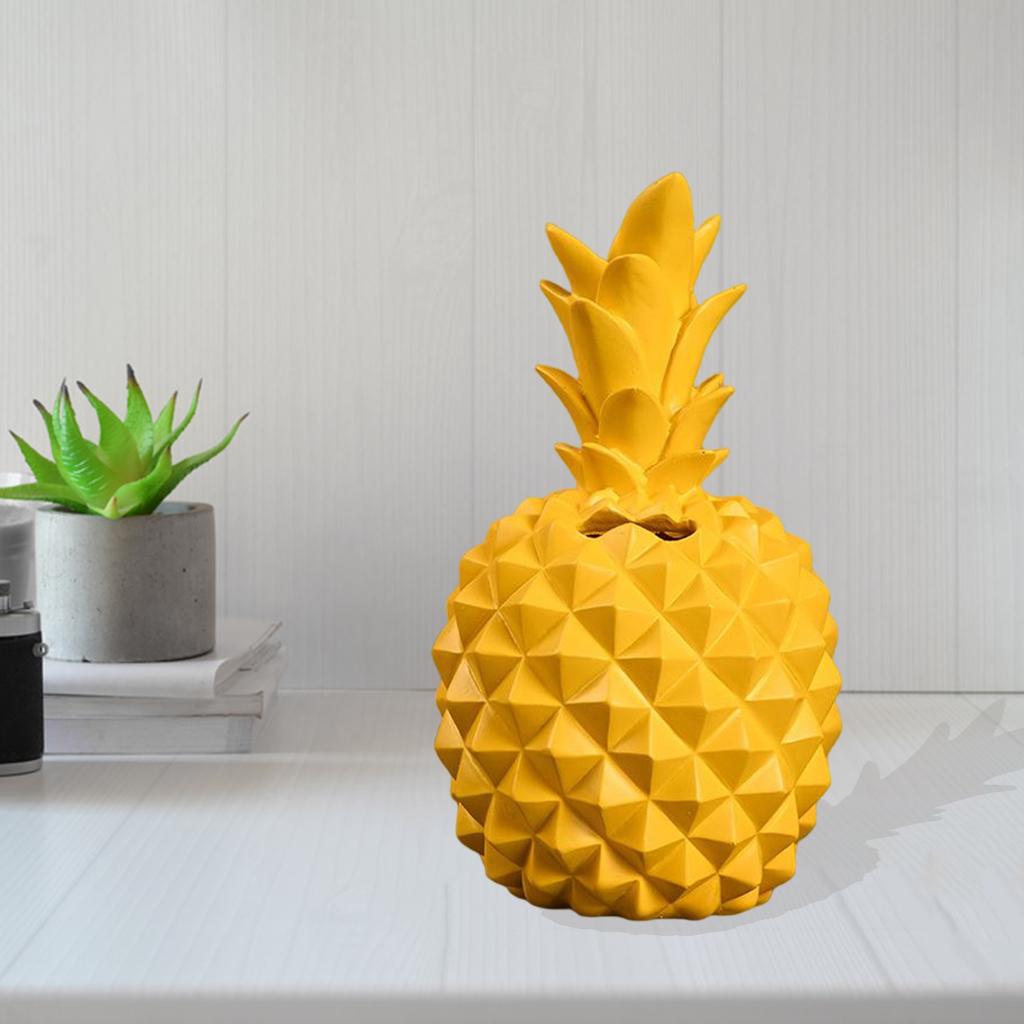Pineapple Shaped Piggy Can Home Decoration Craft Gift Money Cash Box Yellow