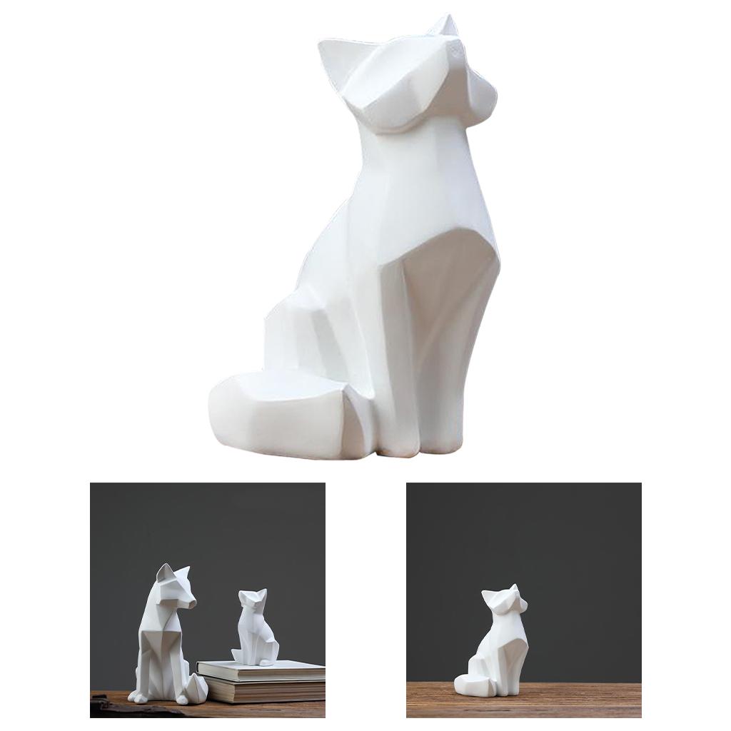 Nordic Geometric Sculpture Fox Statue for Ornaments Desktop Bedroom Living Small size