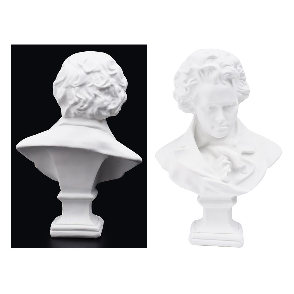 6 Inch Height Classic Beethoven Resin Bust Statue Figurine Replica