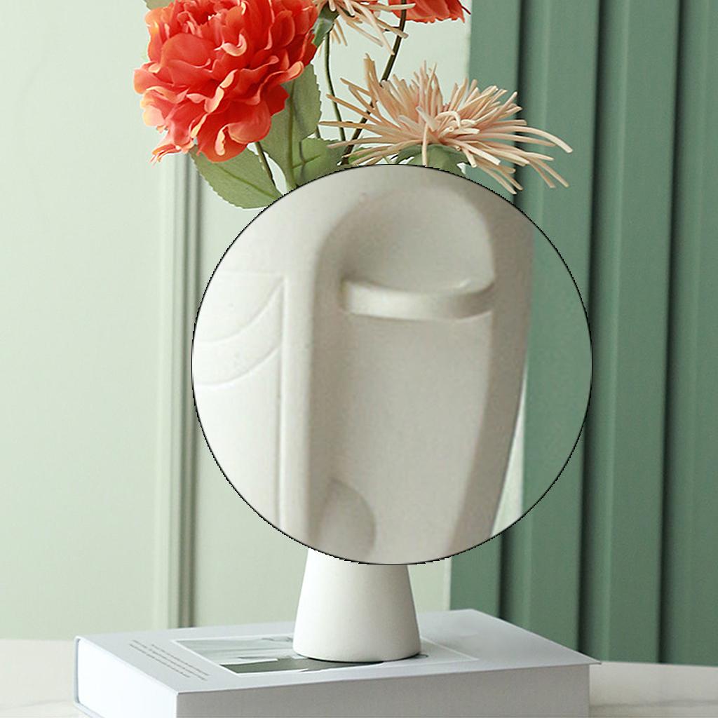 Modern Human Body Face Art Vase Ceramic Art Plant Flower Pot Home White
