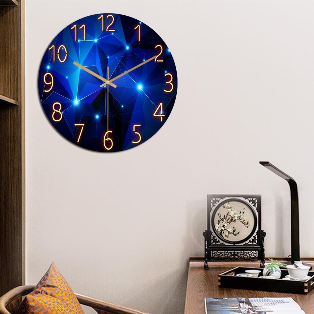 Modern Hanging Wall Clock Silent Non Ticking Quality Quartz Glass Clocks D