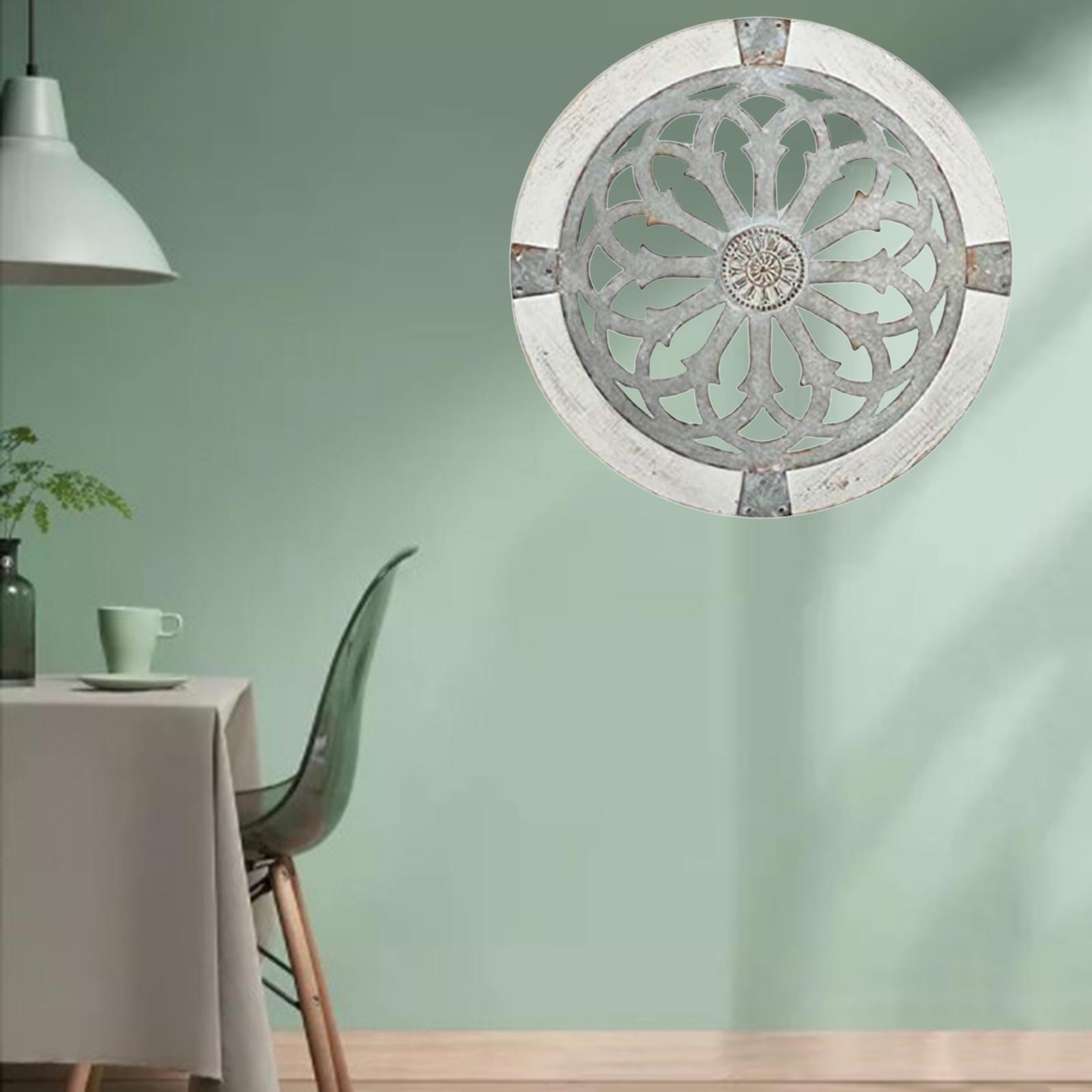 Medallions Metal Round Wall Decor. Home Living Room Wall Sculptures White