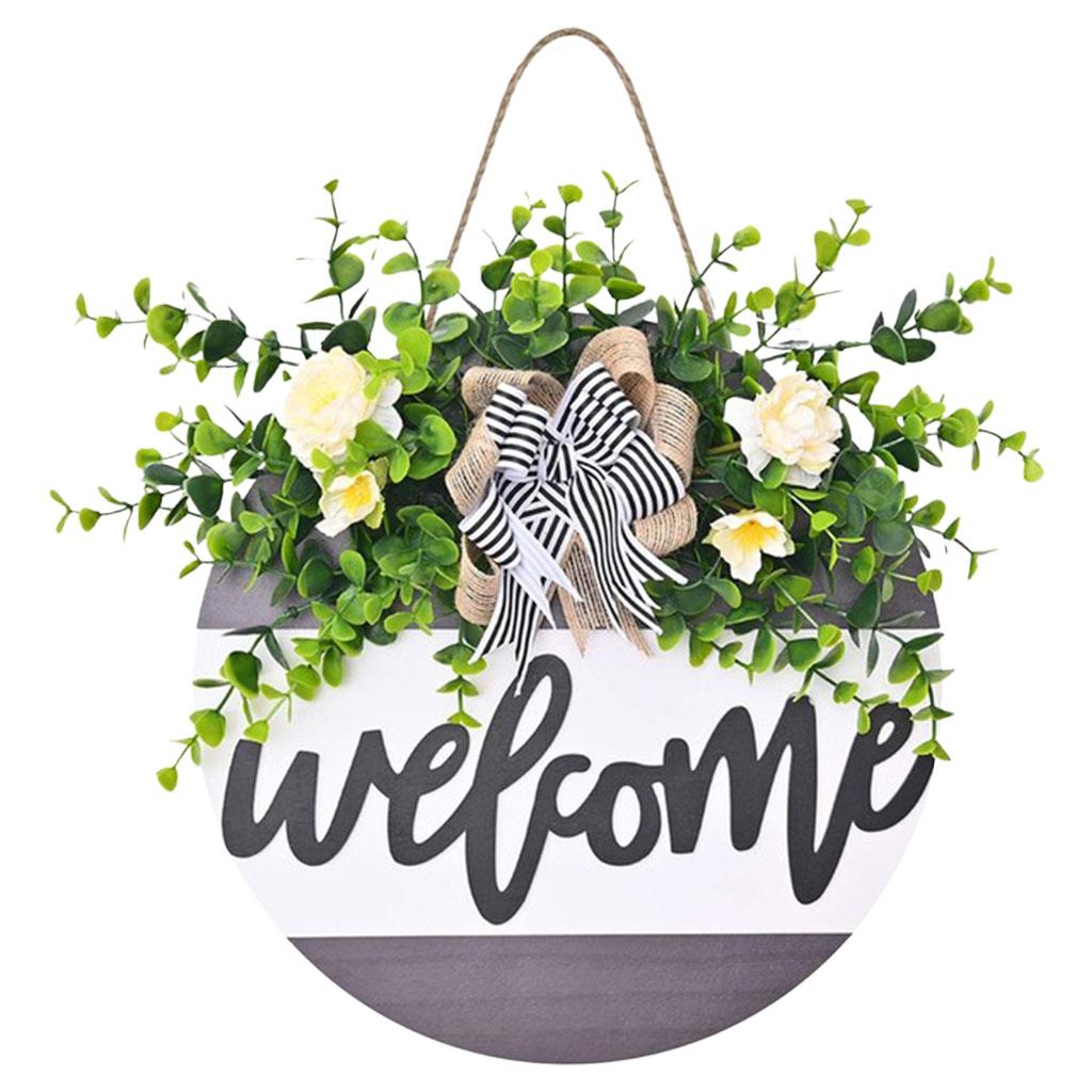 Round Wood Welcome Sign Style 1