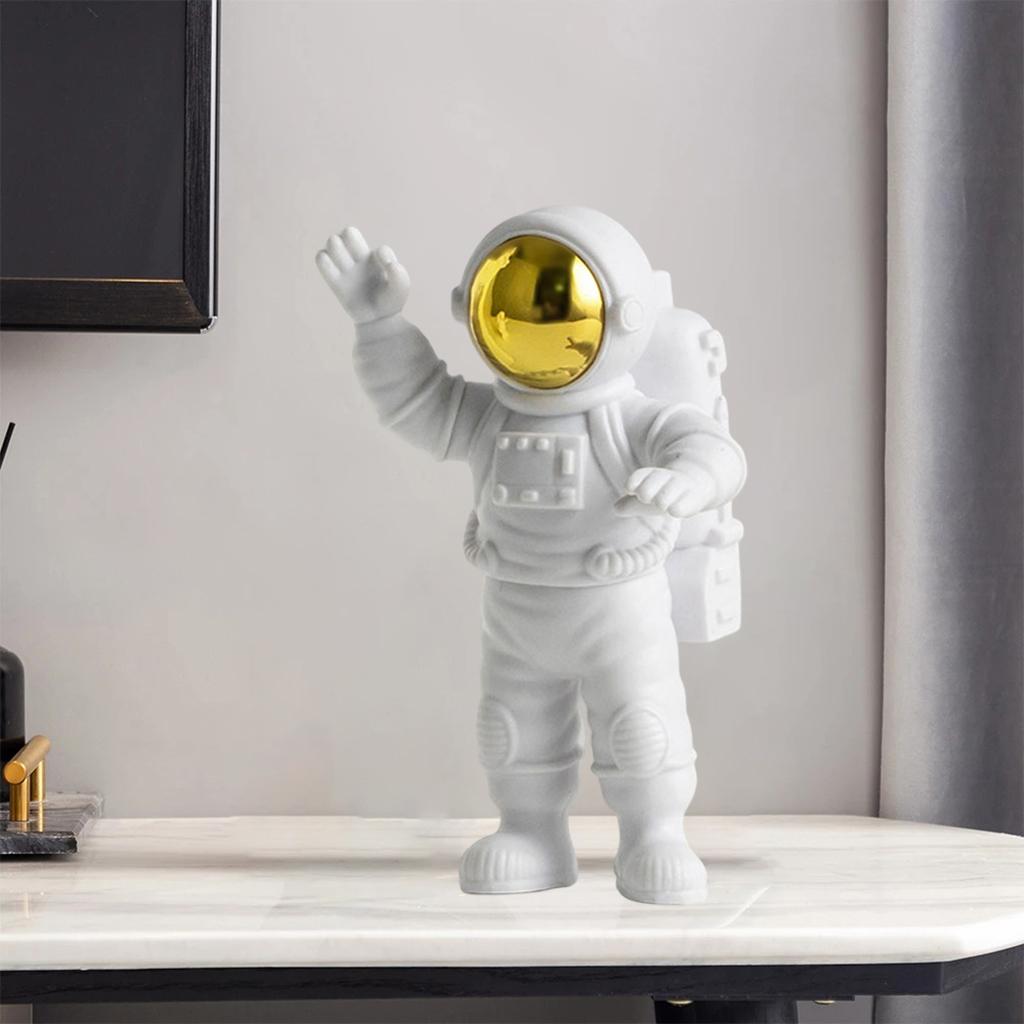 Astronaut Figure Statue Figurine Sculpture Home Office Decoration Golden A