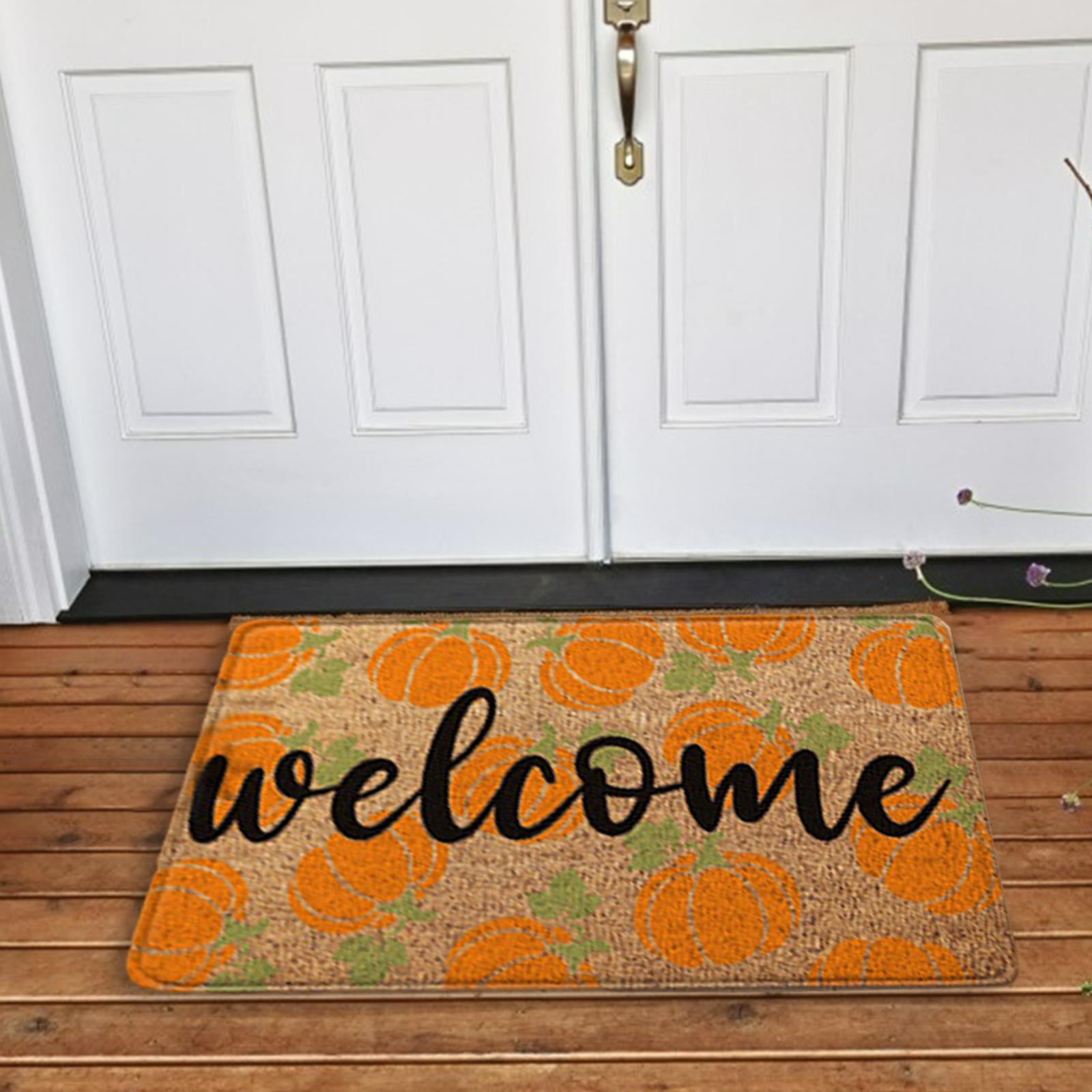 Printed Halloween Doormat Pumpkin Non-Slip Area Area Rug Office Bathroom style 27