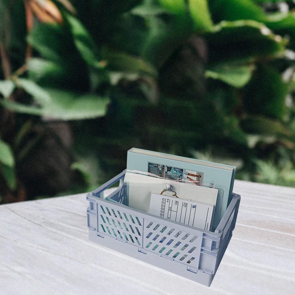 Plastic Storage Basket with Handles Mini for Drawers blue