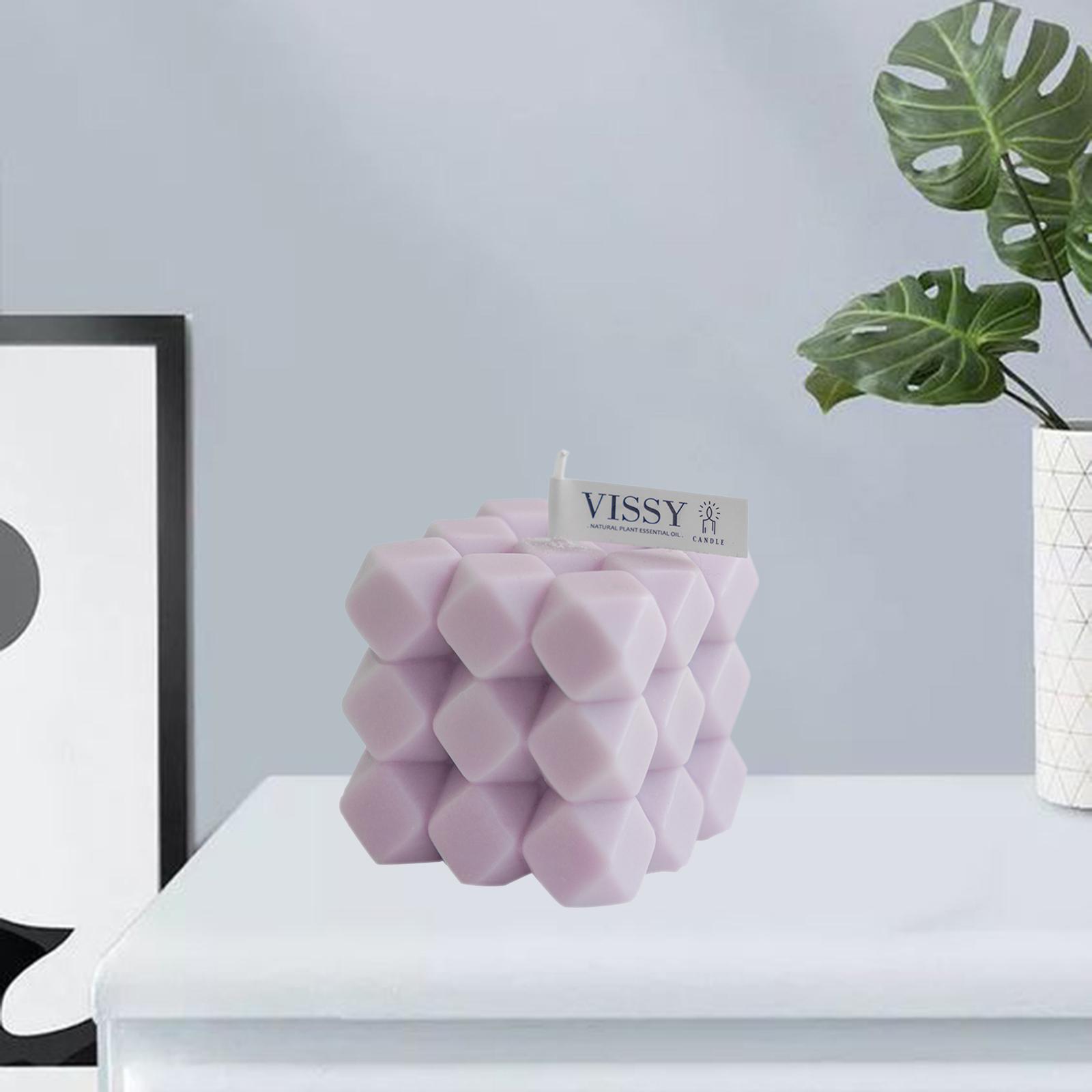 Bubble Cube Scented Candle Handmade Wedding Anniversary Birthday Gift Purple