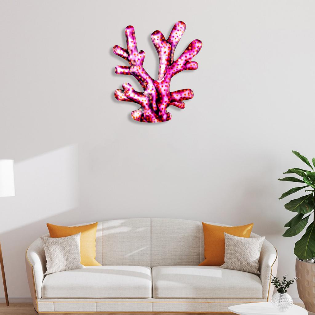 Metal Coral Art Wall Decor Hanging Outdoor Home Garden Patio or Fence Pink