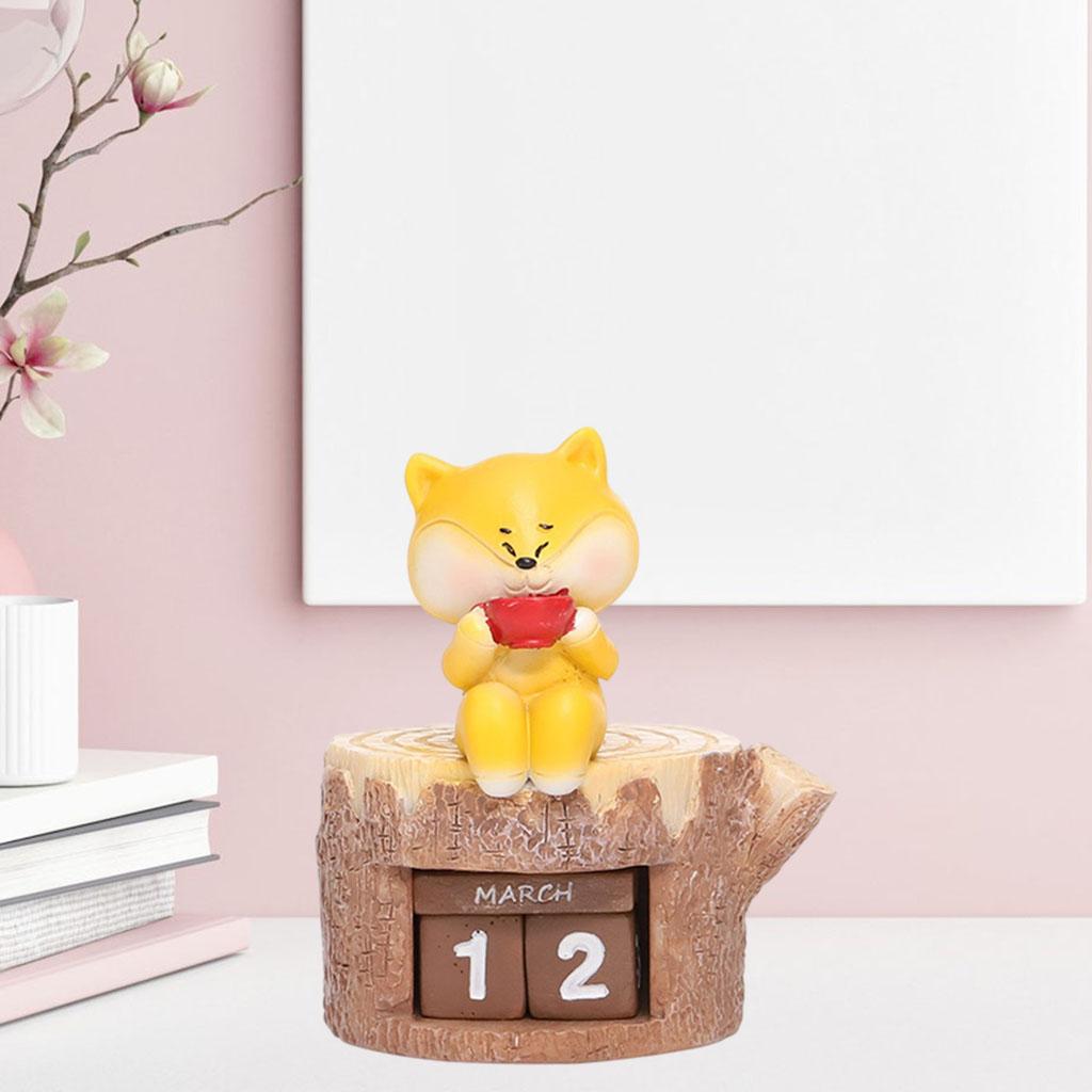 Desk Calendar Blocks Colorful DIY Tabletop Calendar for Cafe Restaurant Dog