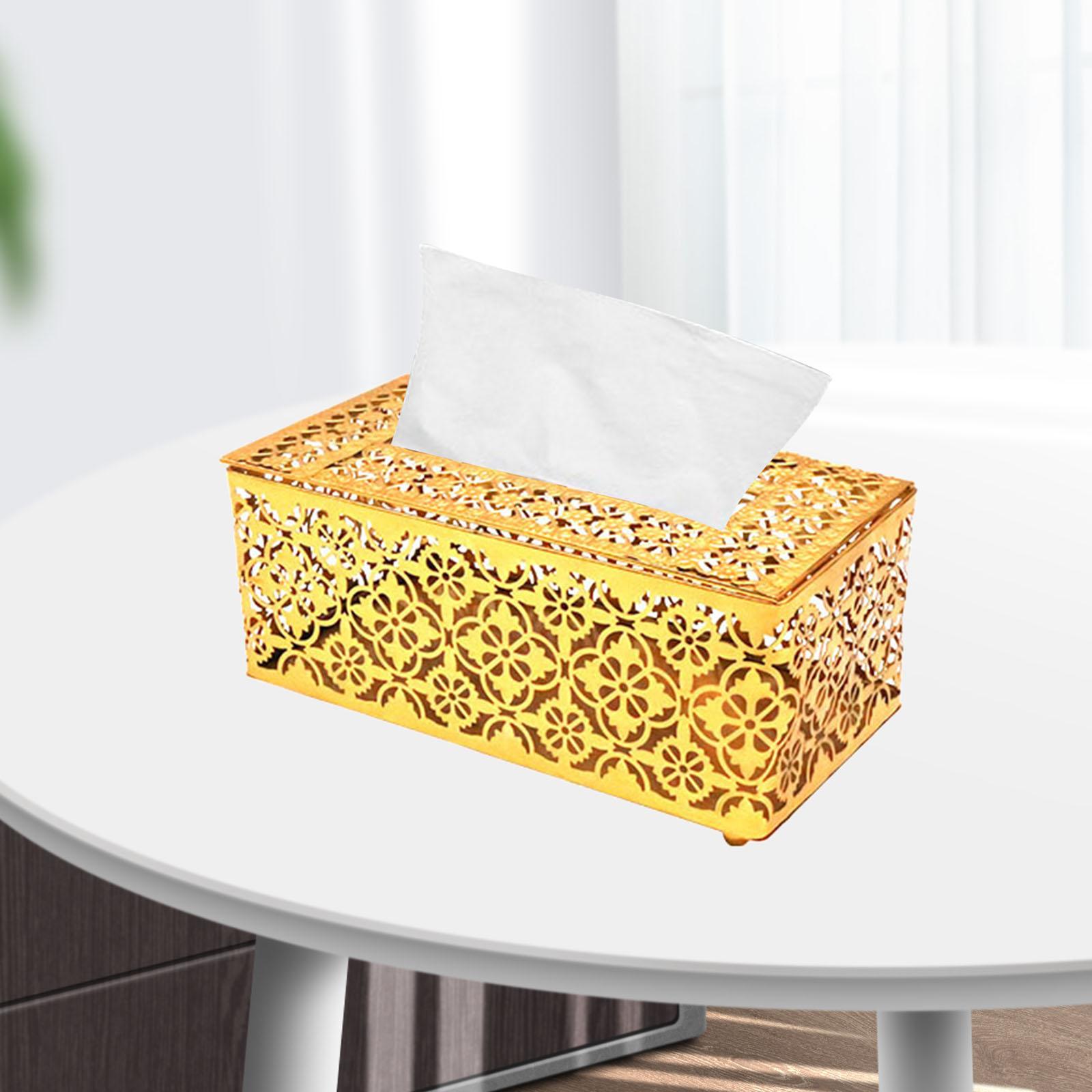 Tissue Holder Box Cover Paper Facial Paper Napkin Crystal 22x12x10cm Gold