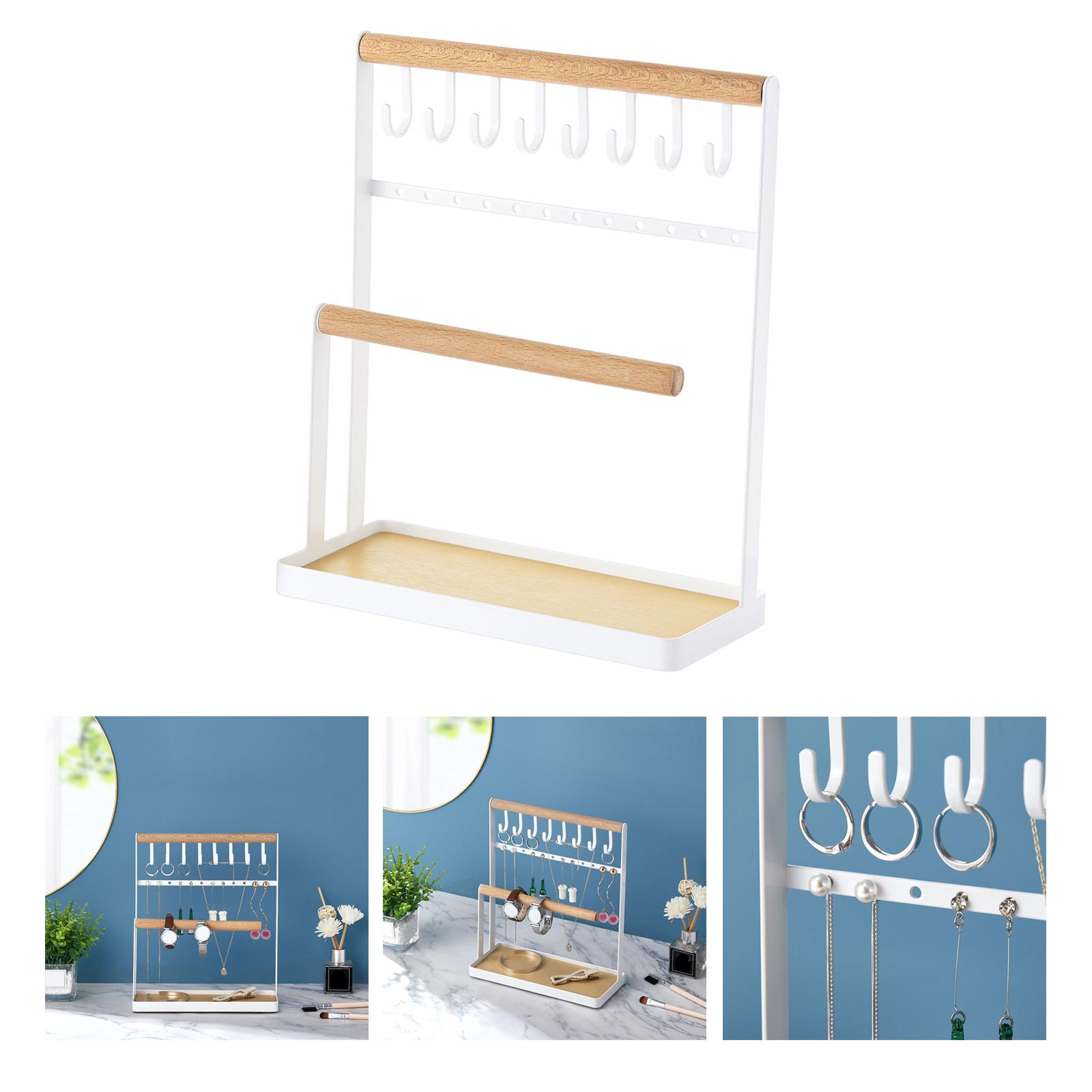 Jewelry Display Rack Iron Hooks Modern Storage Holder for Store Earring Ring