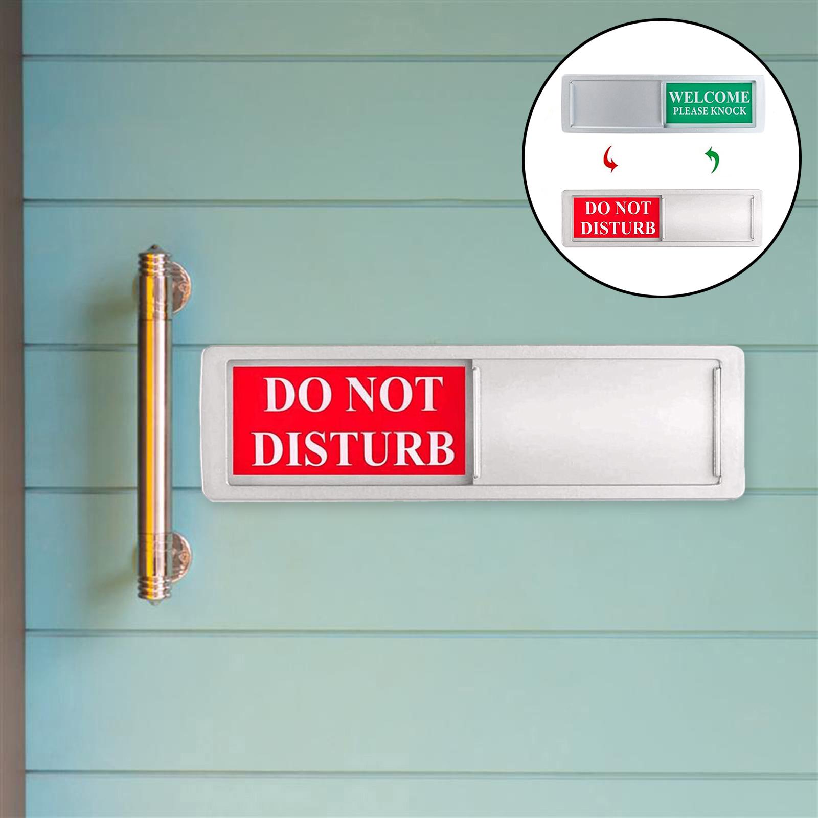 Slider Privacy Do Not Disturb Sign for Office Home Bedroom Restaurant White