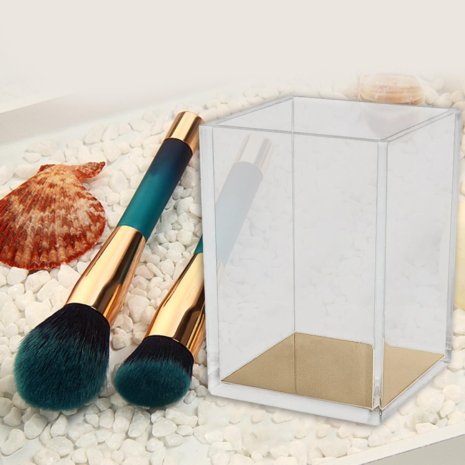 Makeup Brush Holder for Vanity Eyebrow Pen Container Organizer Luxury Gold