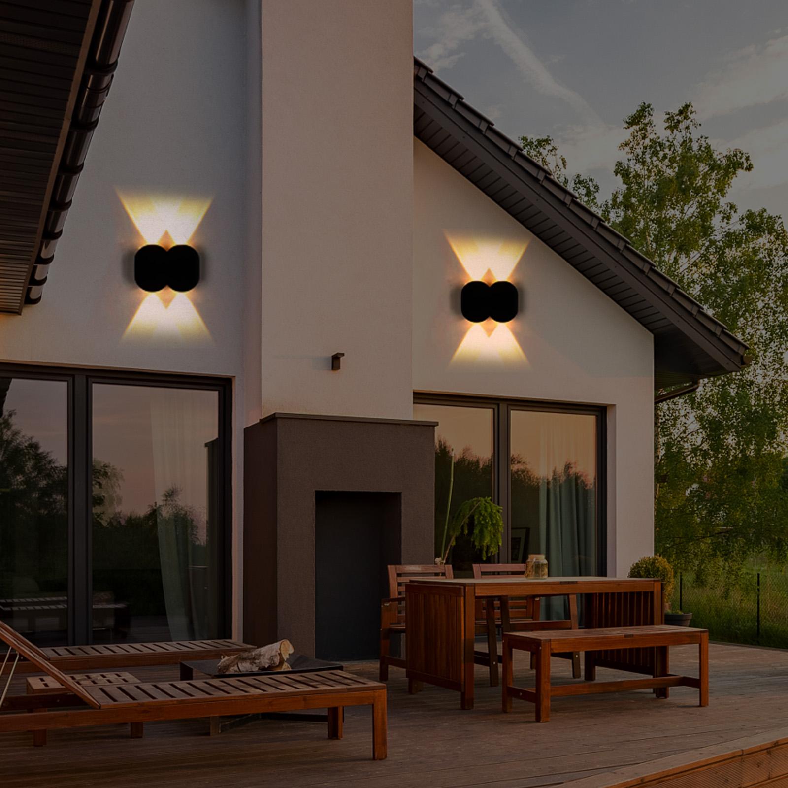 Contemporary Wall Light Outdoor up/Down Lamp Yard IP65  4W Oval 4 heads