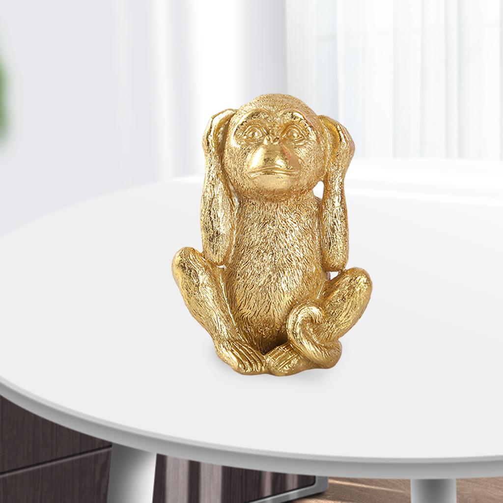 2x Monkeys Figurines for Home Decor Sculptures Statues 