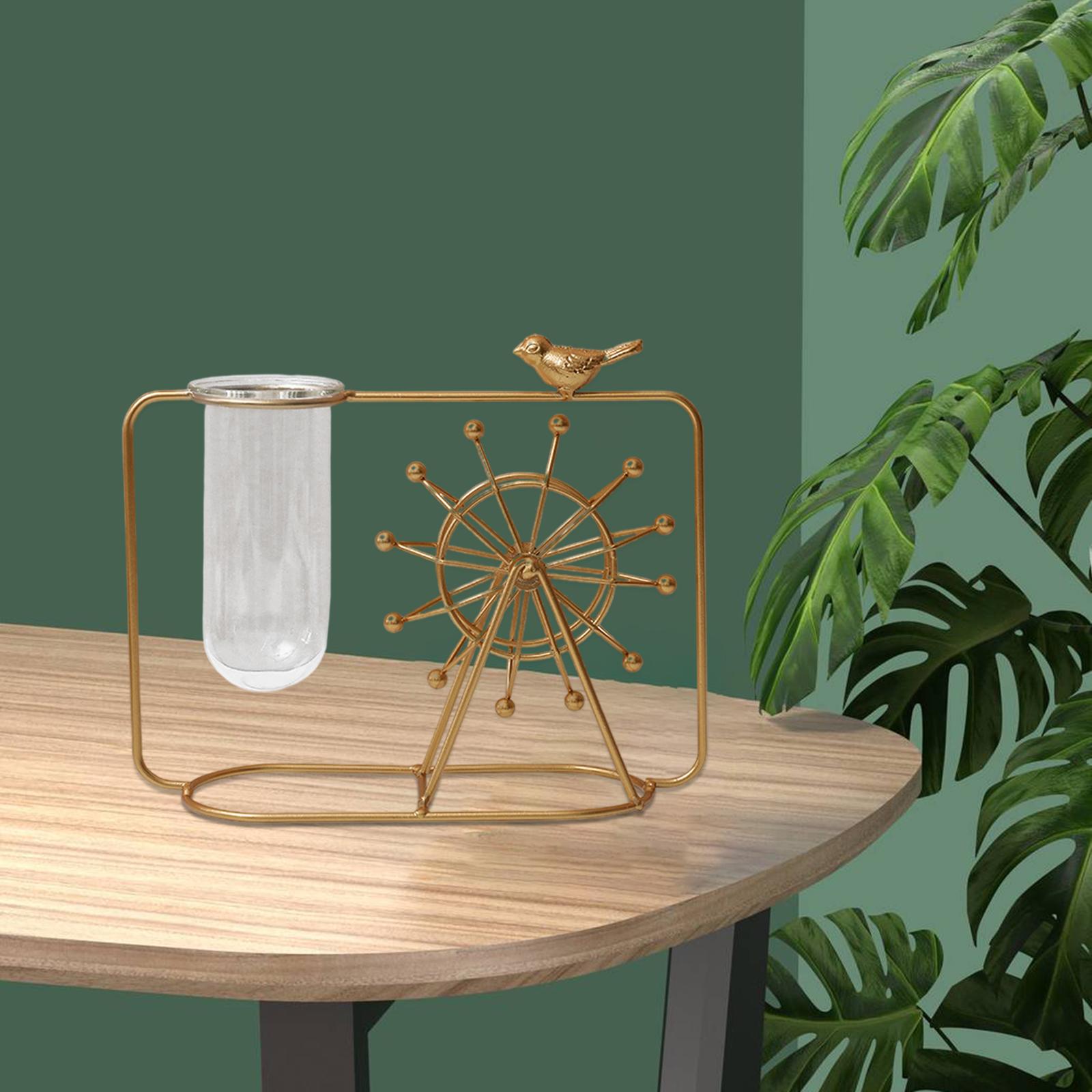 Iron Art Frame Flower Vase Home Accessories 3D Geometric Terrarium Decor