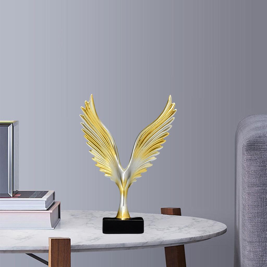 Eagle/Angel Wings Statue Resin Sculpture Figurine for Home Gold Silver Bird