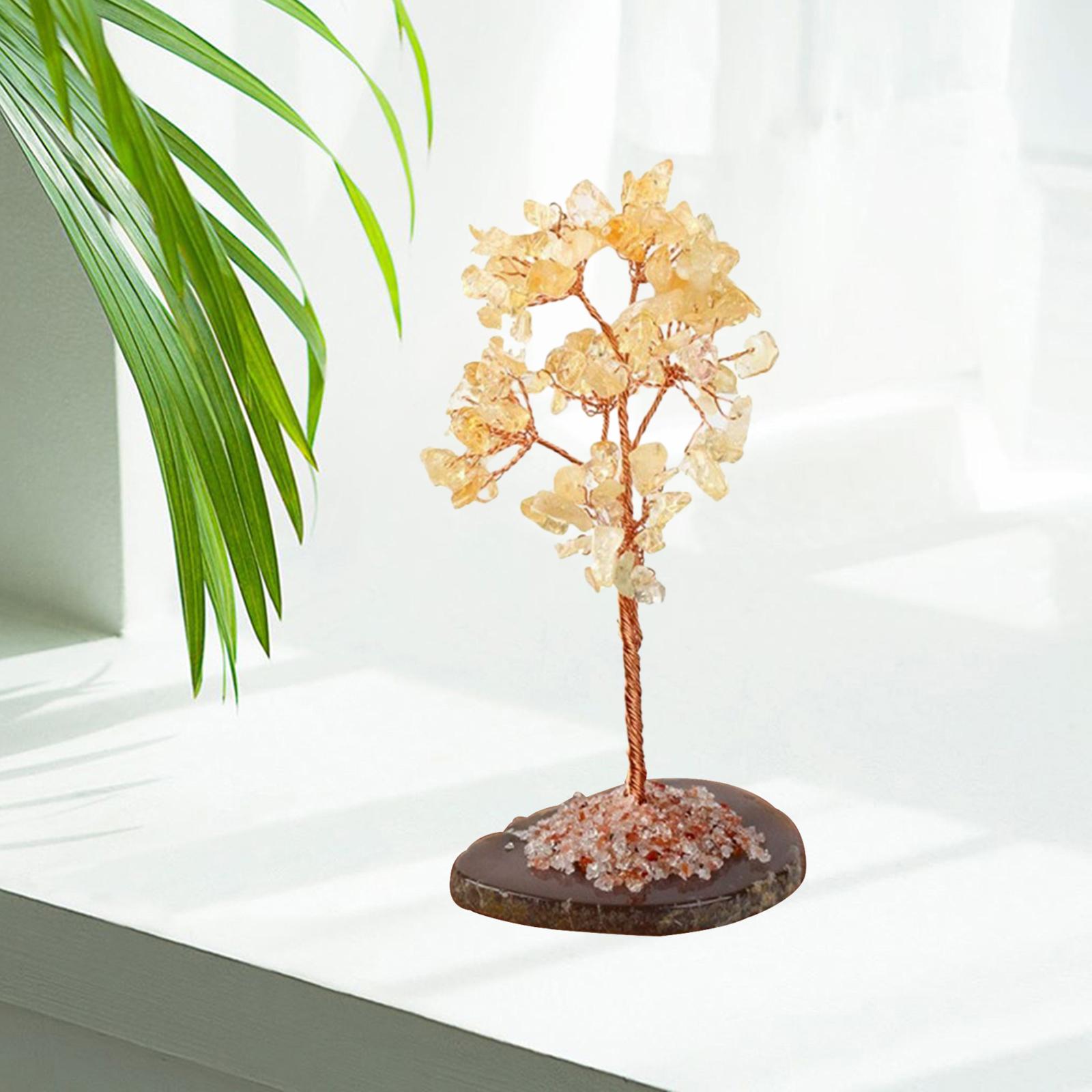 Crystal Money Tree Feng Shui Natural Quartz Gem Stone Tree Citrine