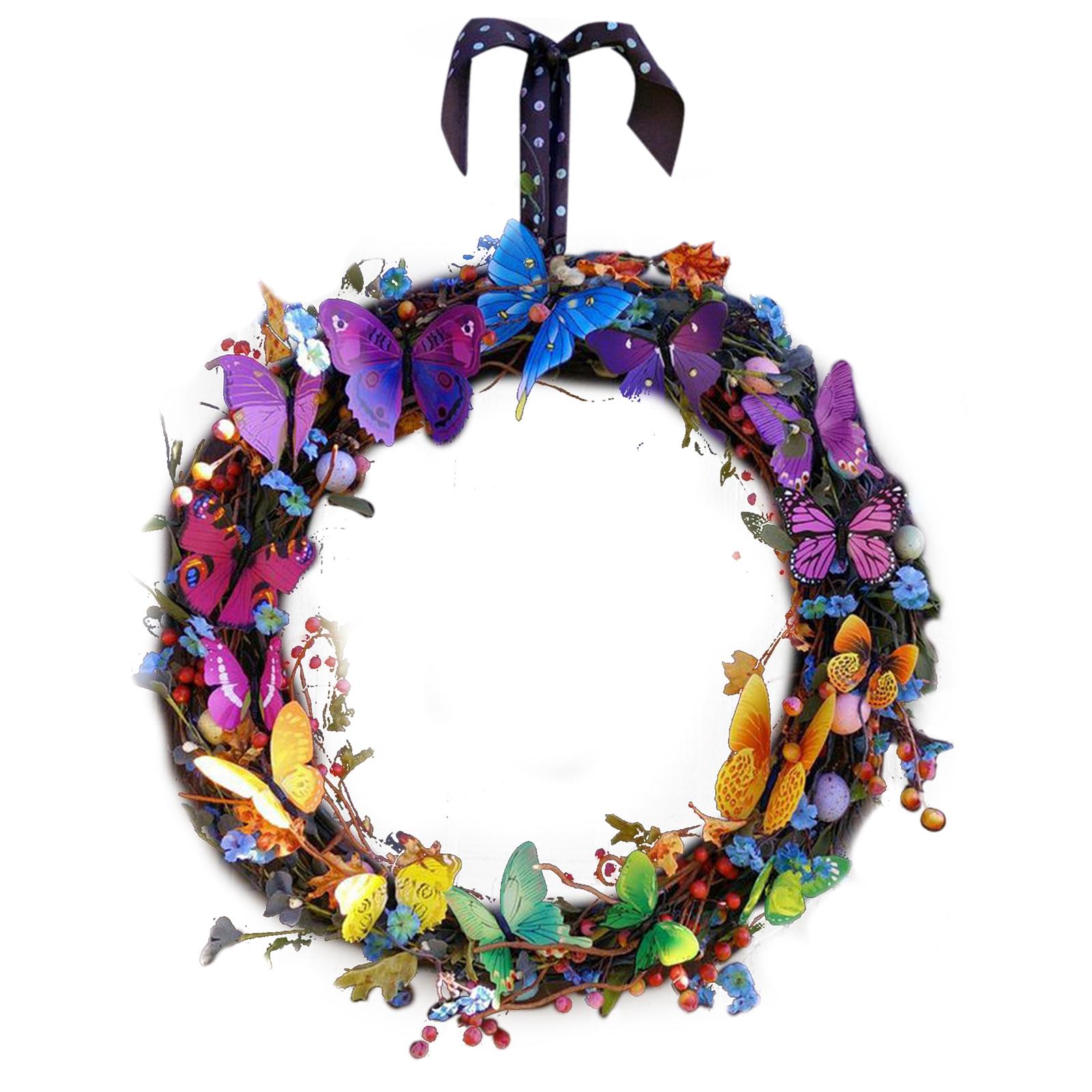 Welcome Sign Butterfly Wreath 45cm Garland for Home Wedding Living Room