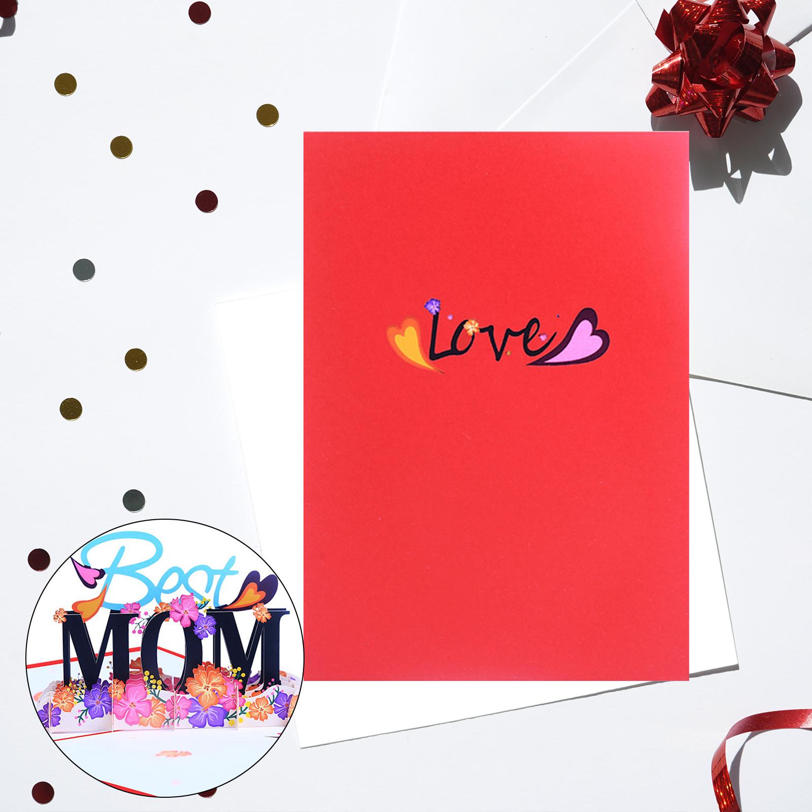 Popup Cards Gifts 3D Mother Day Card Daughter Grandma Greeting  Red