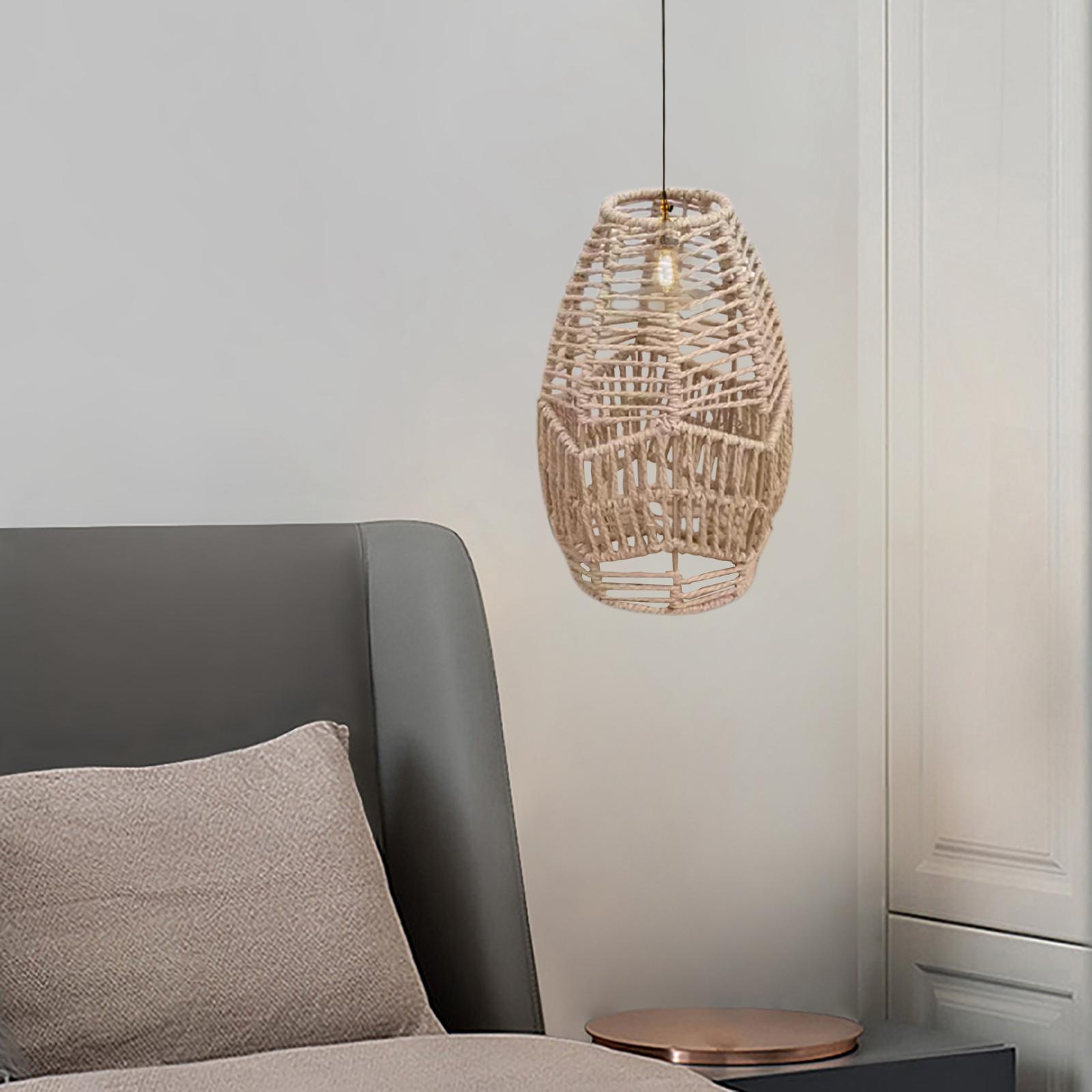 Rope Rattan Hanging Pendant Lampshade for Dining Table  23x10.5x6.8CM