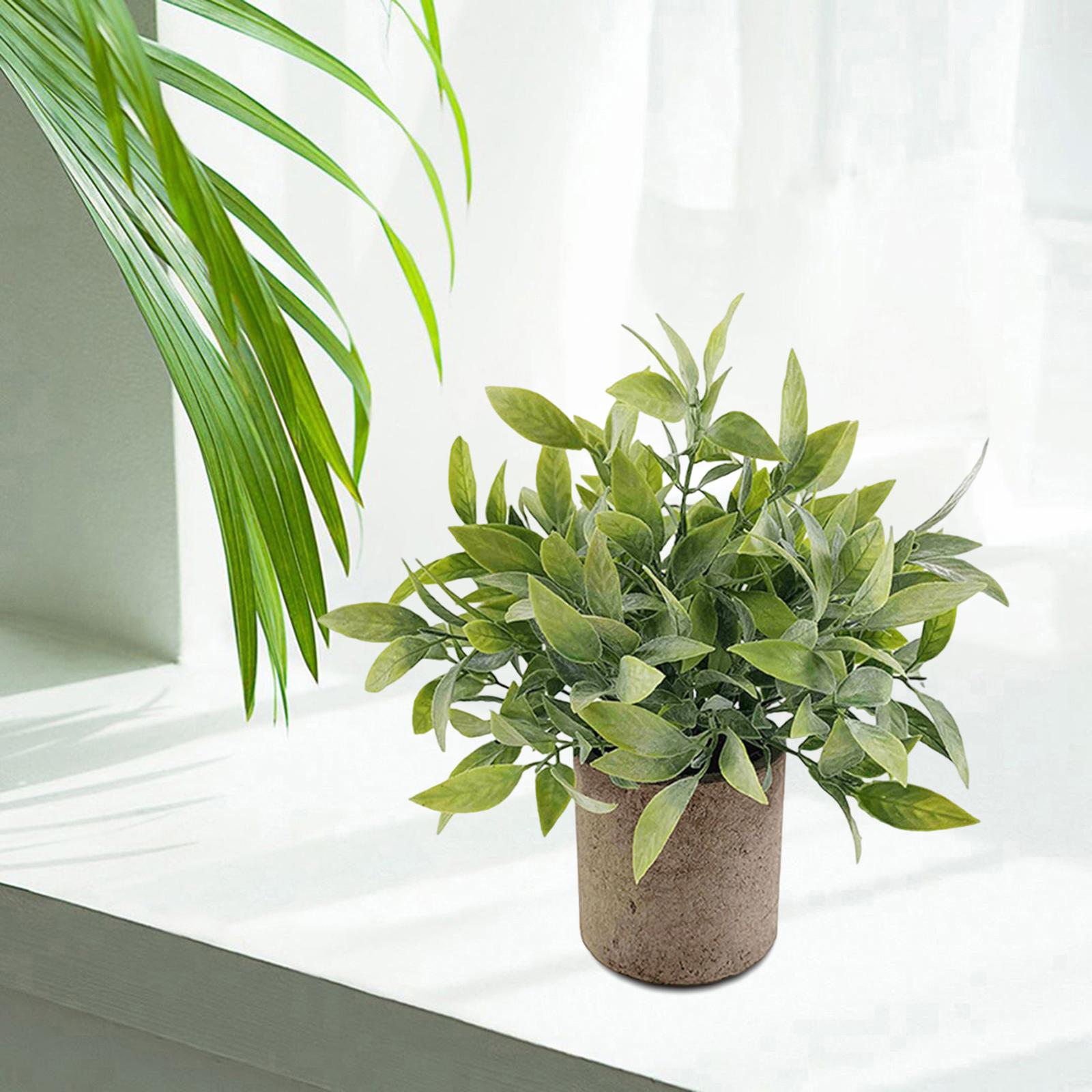 2x Artificial Fake Succulent Plant Mini Potted Leaves+Desmodium