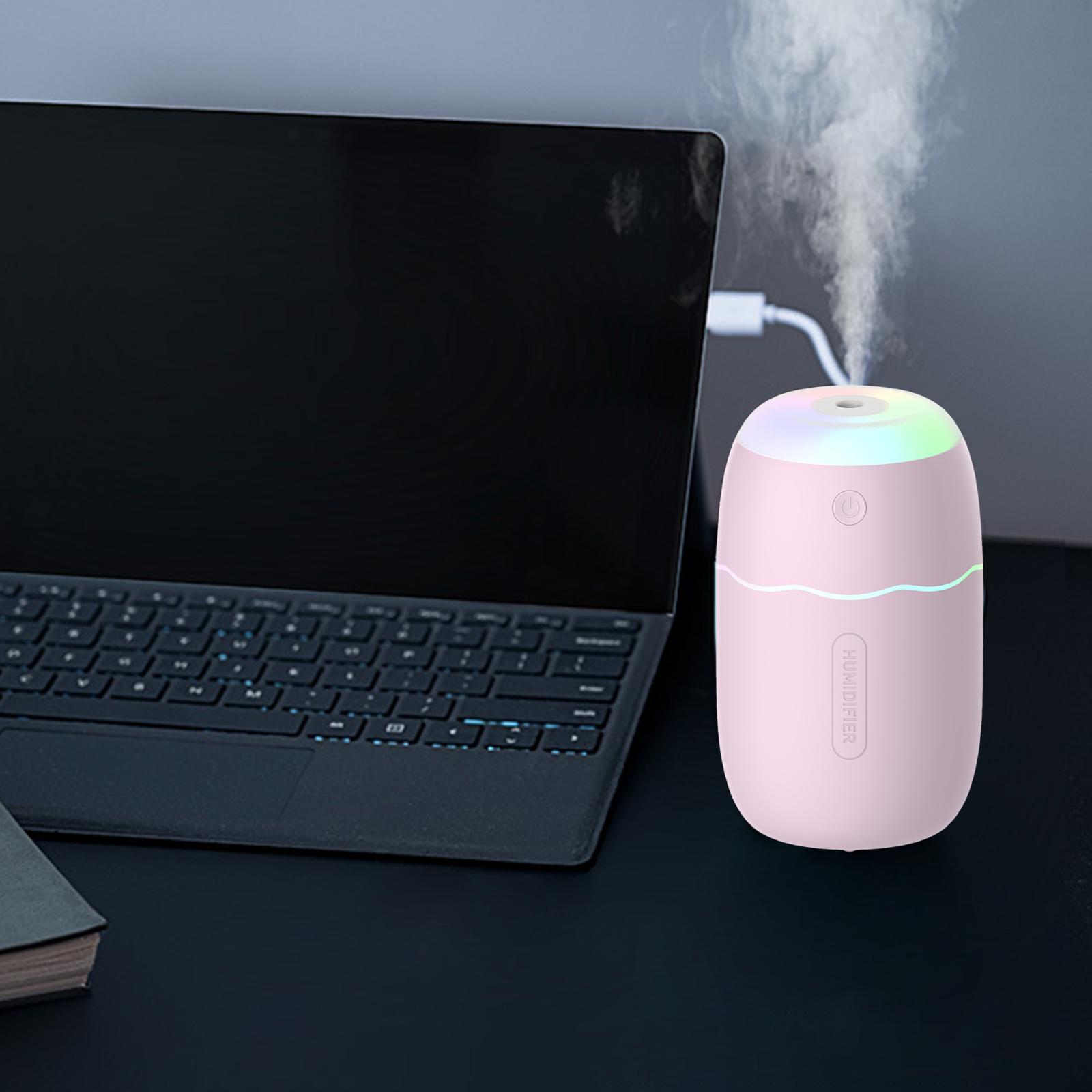 Compact Mist Purifier Nano Diffuser LED Lamp Personal Air Humidifier Pink