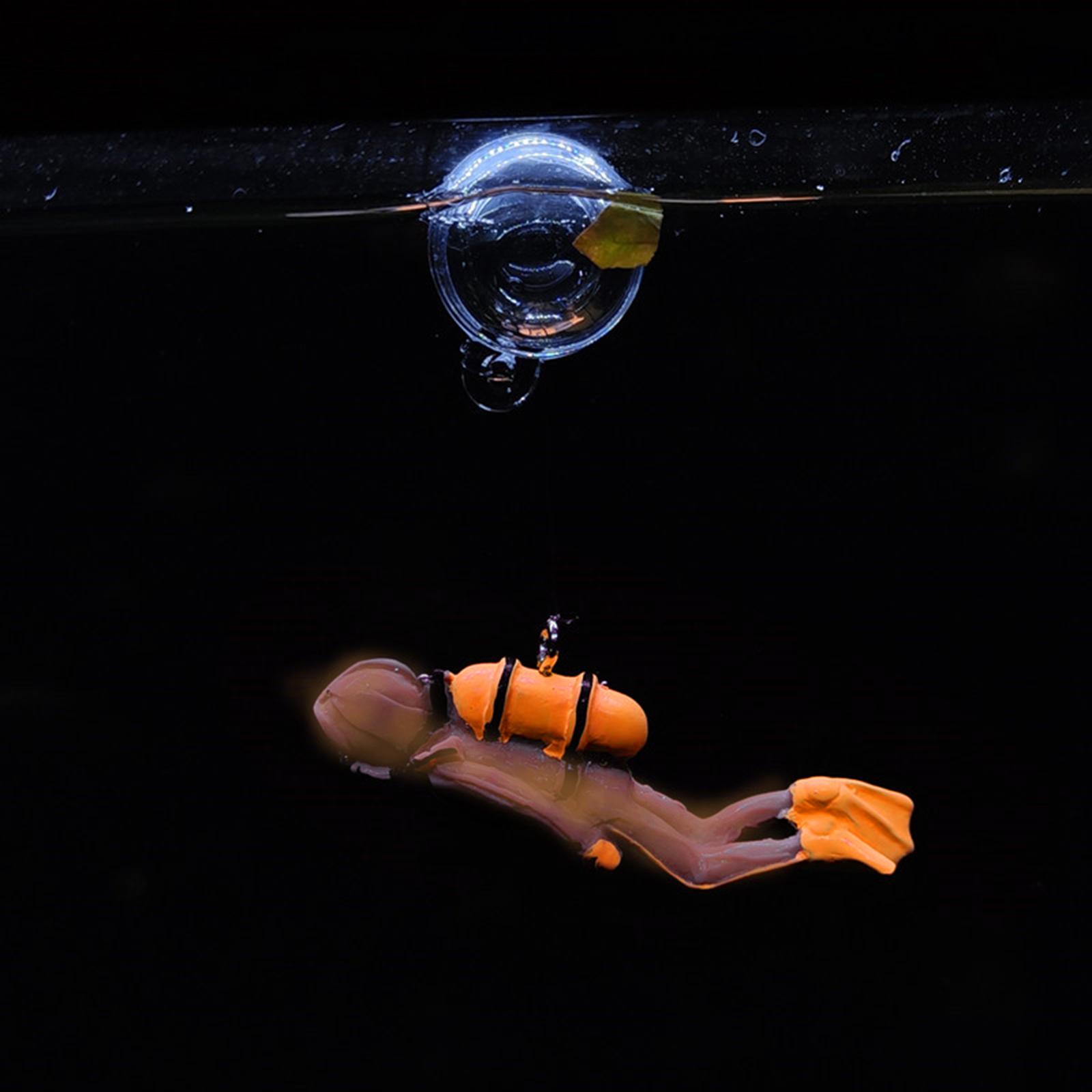 Miniature Diver Action Figure Diving Model Ocean Scene Aquarium Decoration Brown