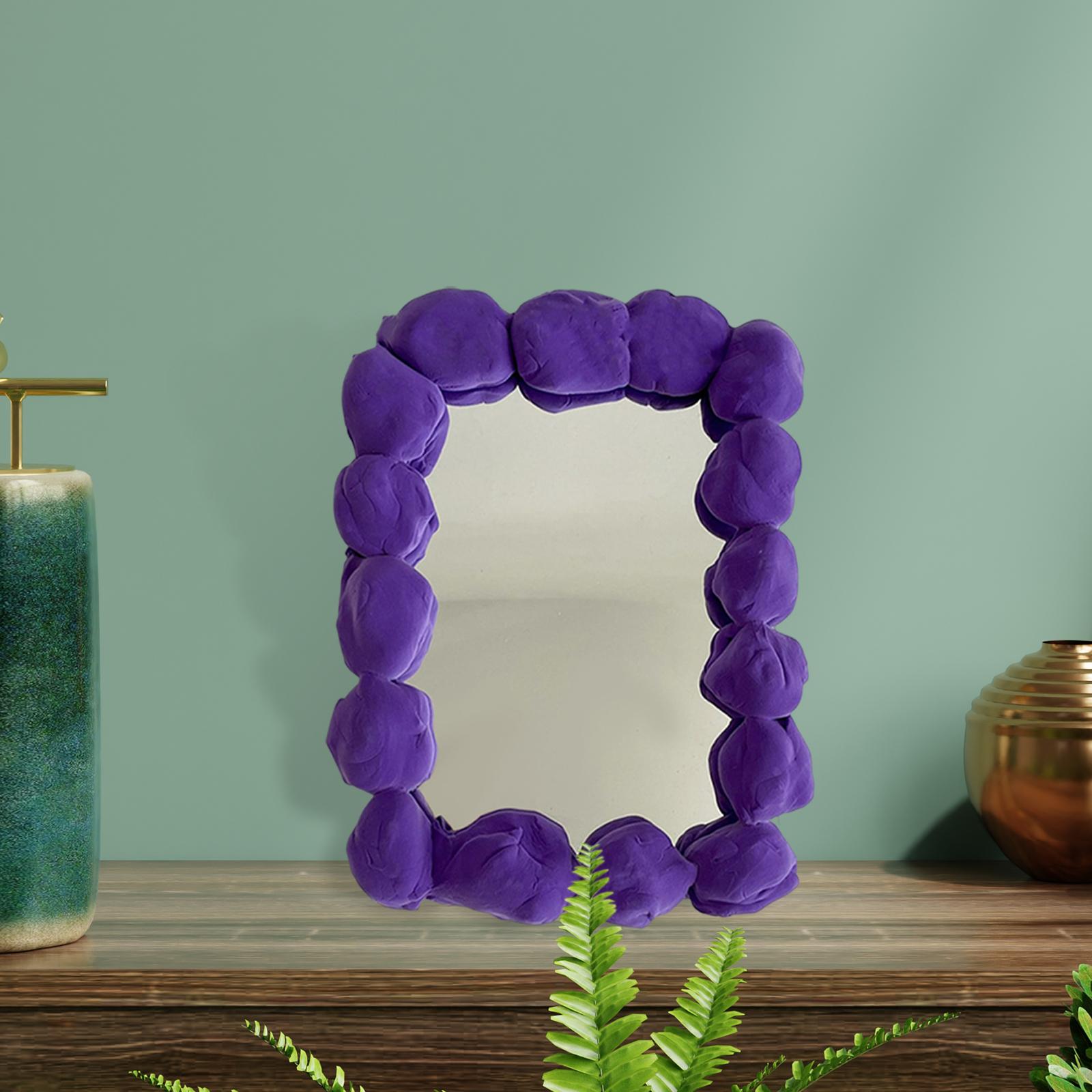 Makeup Mirror Frame Aesthetic Cute Acrylic Mold for Purple