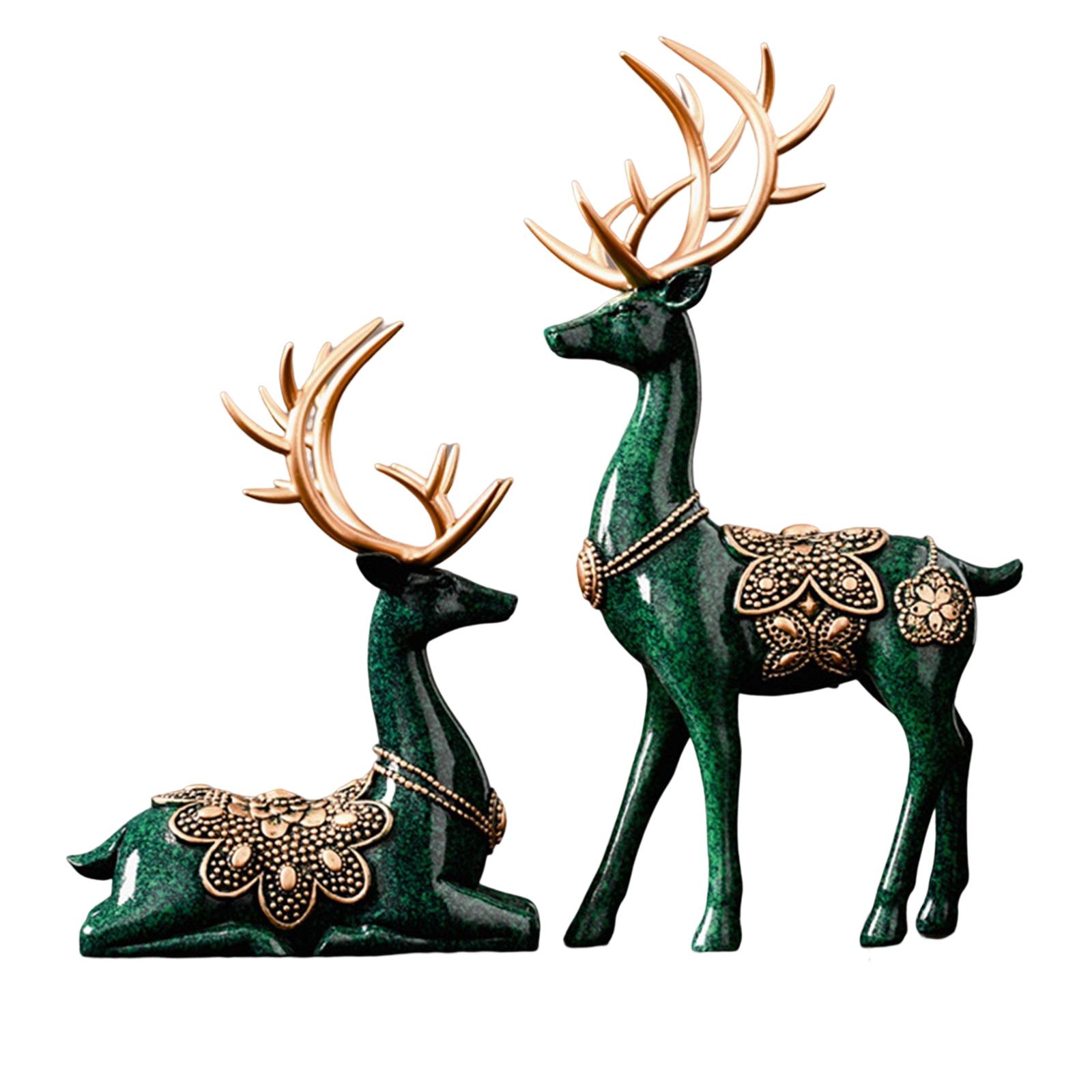 Deer Figurines Green