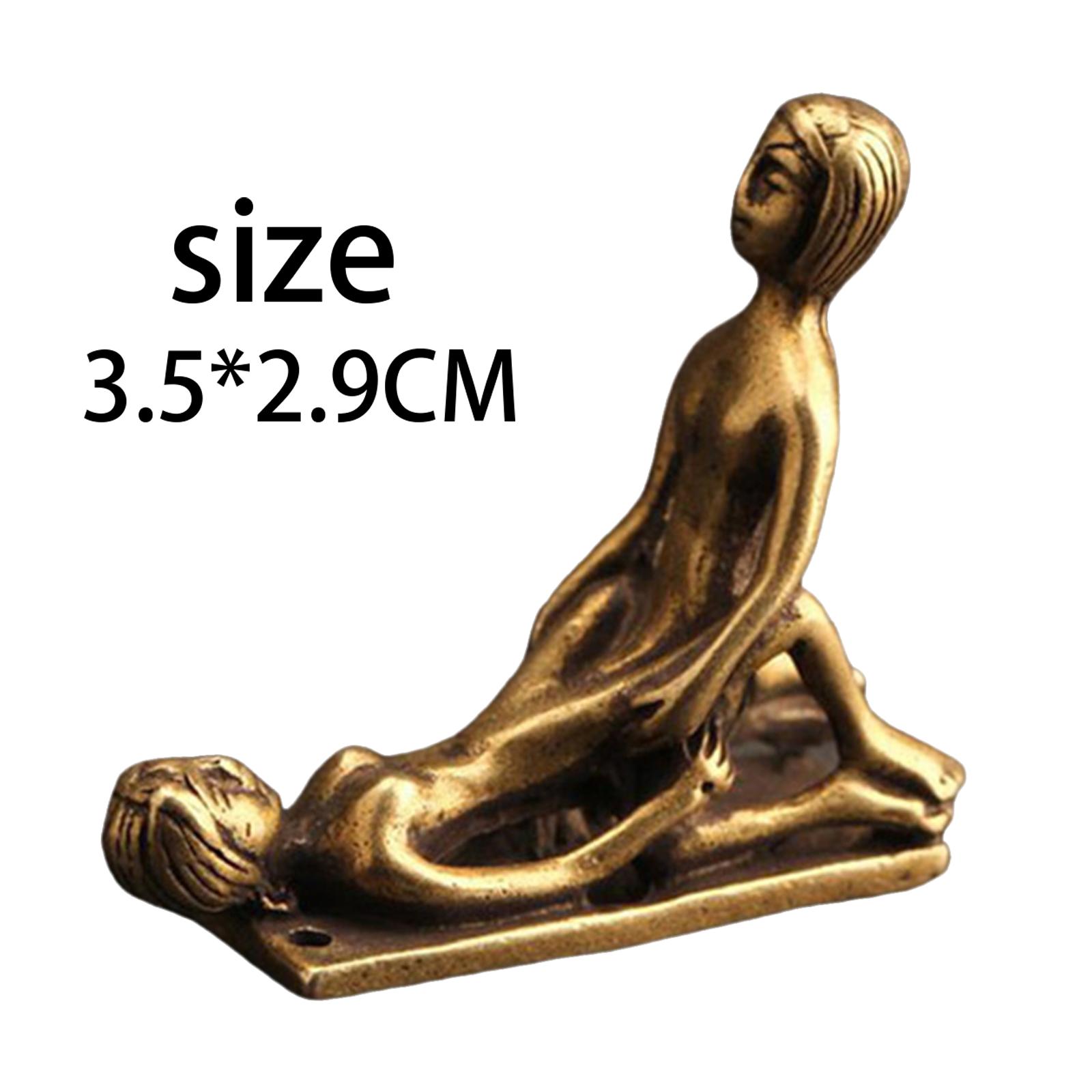 Brass People Figurine Crafts Posture Figure Funny for Bedroom Decoration StyleB
