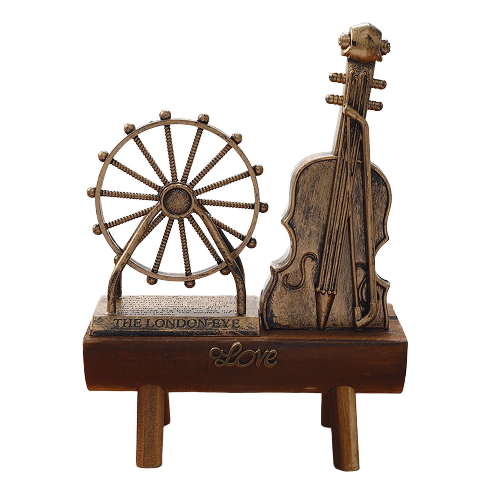 Miniature Wooden Model Crafts Ornament Kids Gift for Desktop Home Decor Ferris Wheel