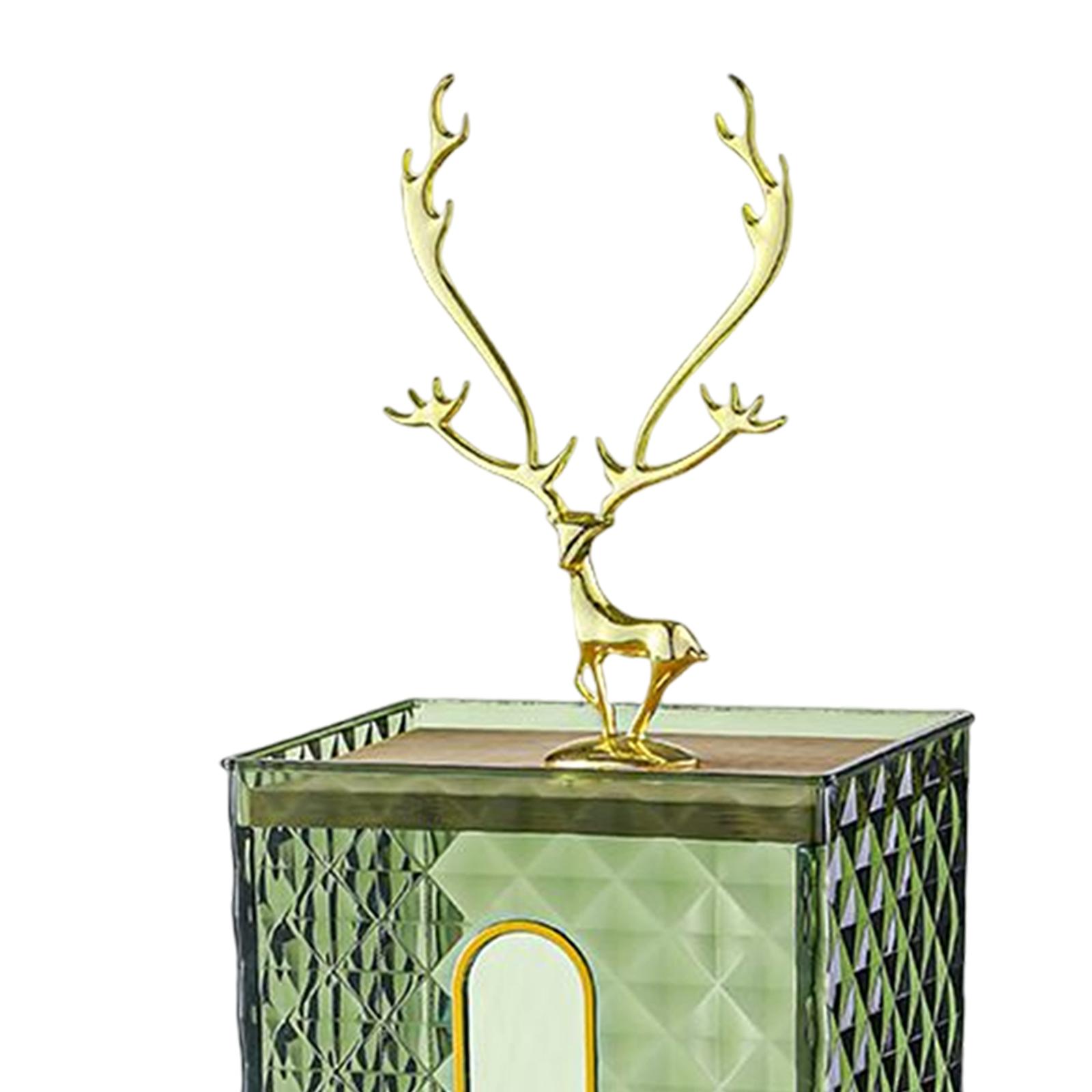 Wall Mounted Tissue Box Paper Box for Night Stand  Green Elk