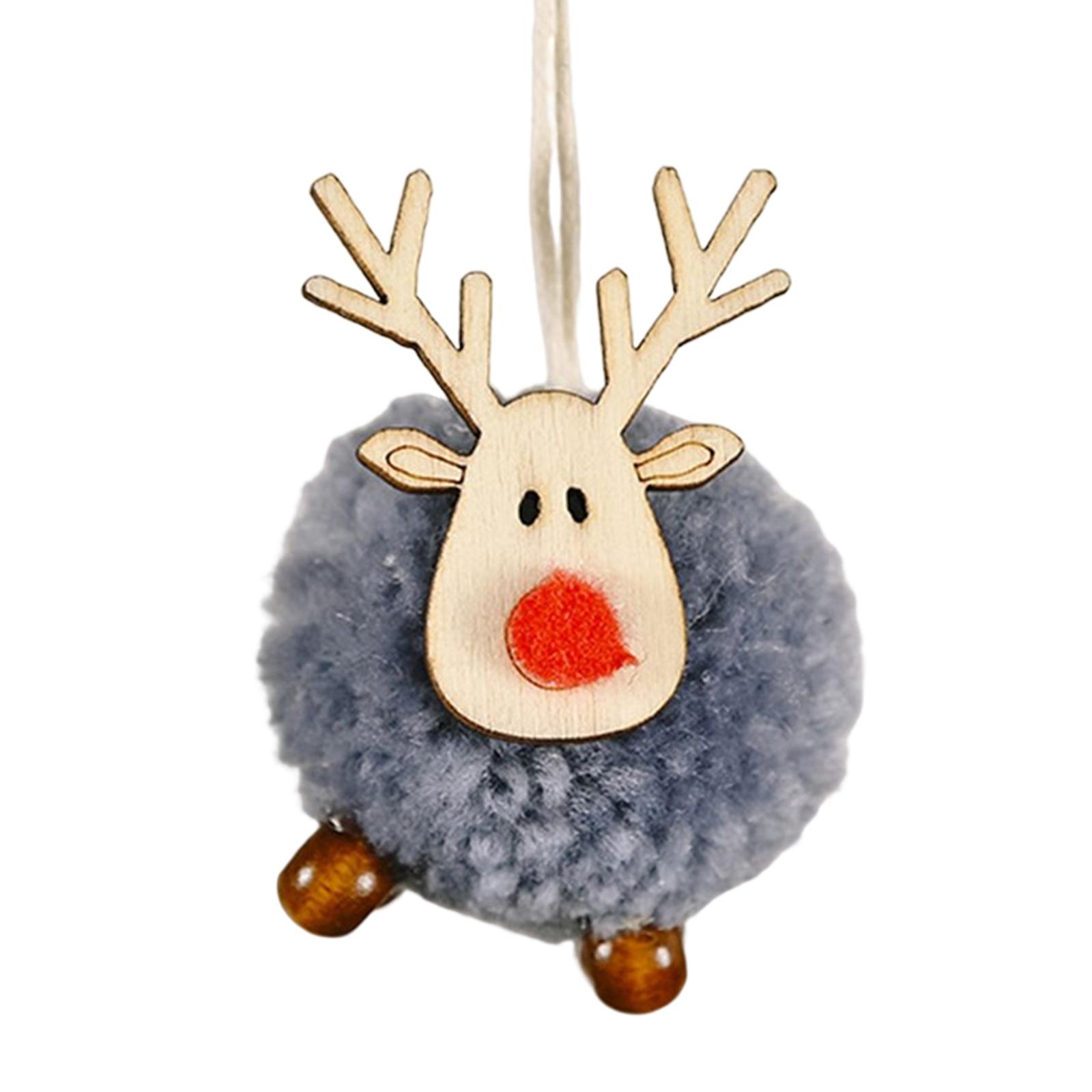 Christmas Reindeer Figures Decoration Elk Deer Doll for New Year Garden gray