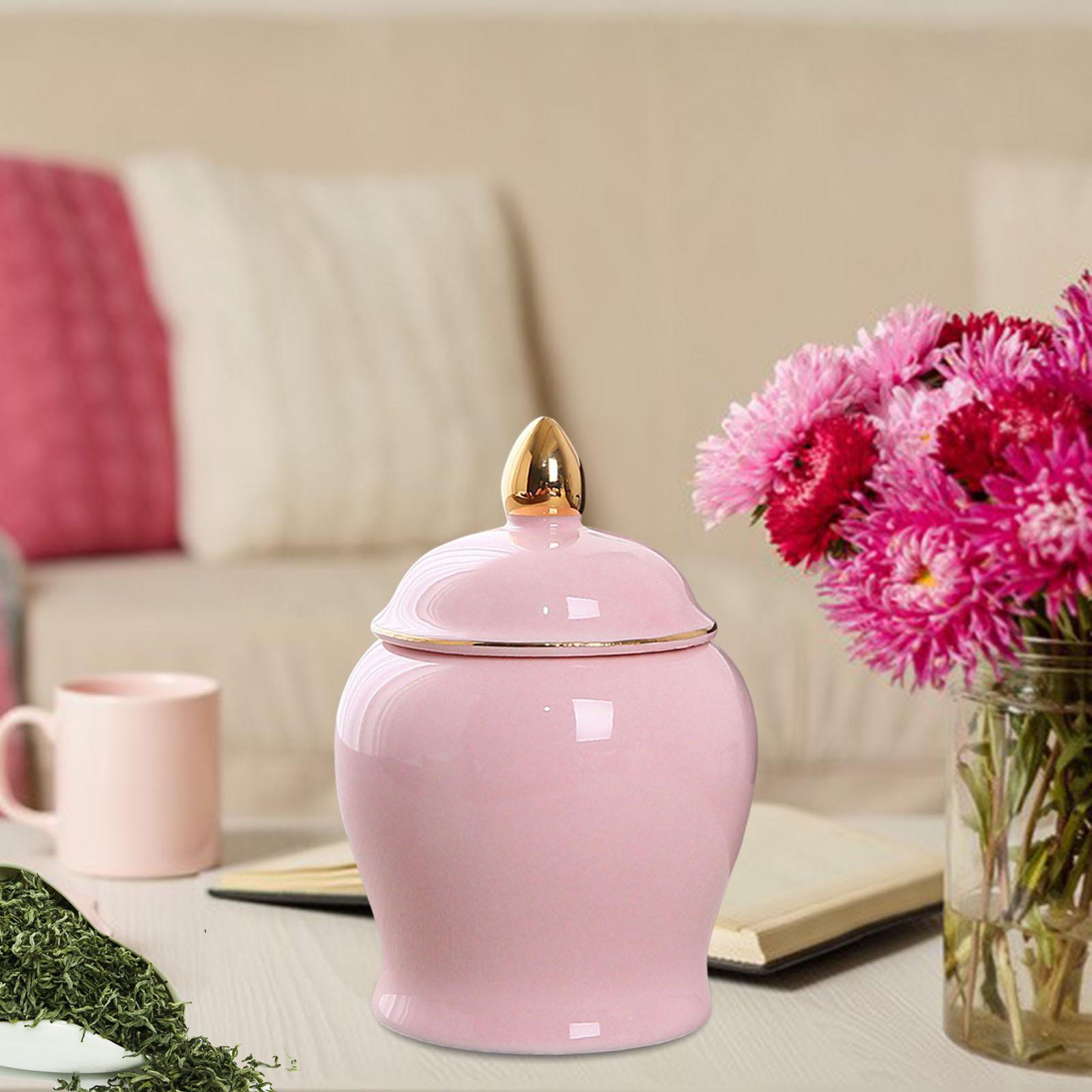 Kitchen Canisters Container Ceramic Food Storage Jar for Coffee Beans Spice Pink
