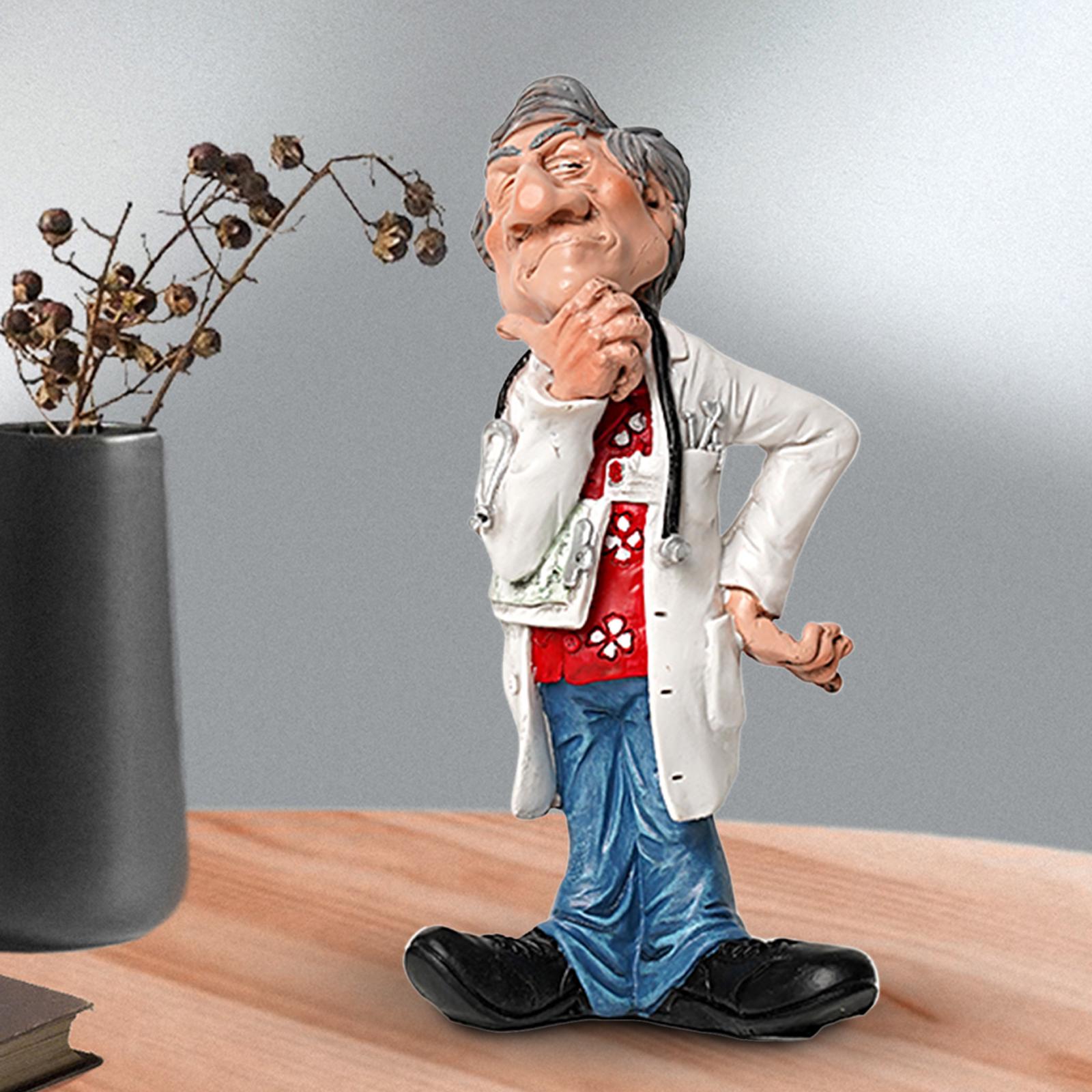 Doctor Statue Resin Figurine Crafts for Bookshelf Office Decoration 8cmx5cmx17cm