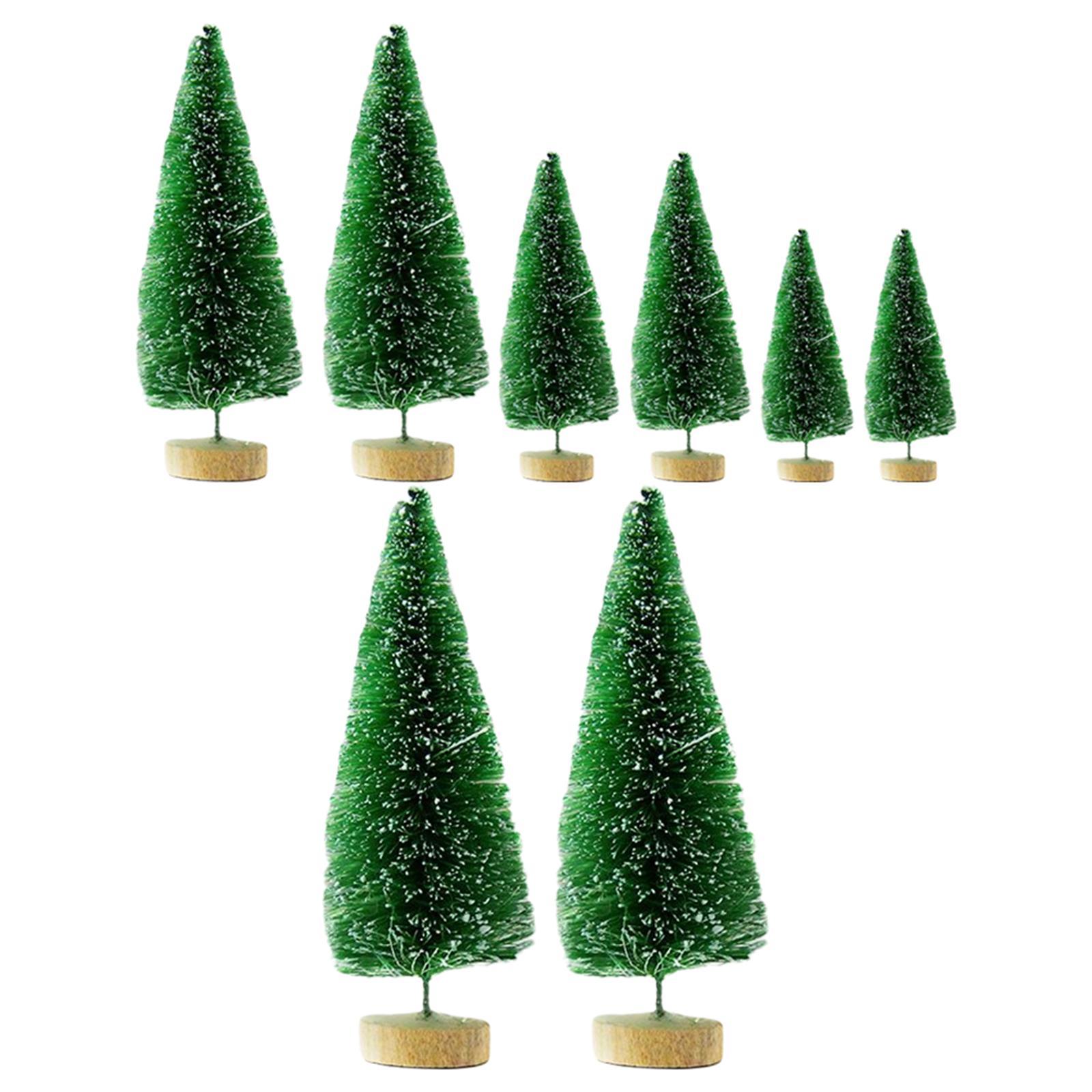 8x Desktop Miniature Pine Tree Ornaments for Desk Christmas Party Holiday Light Green