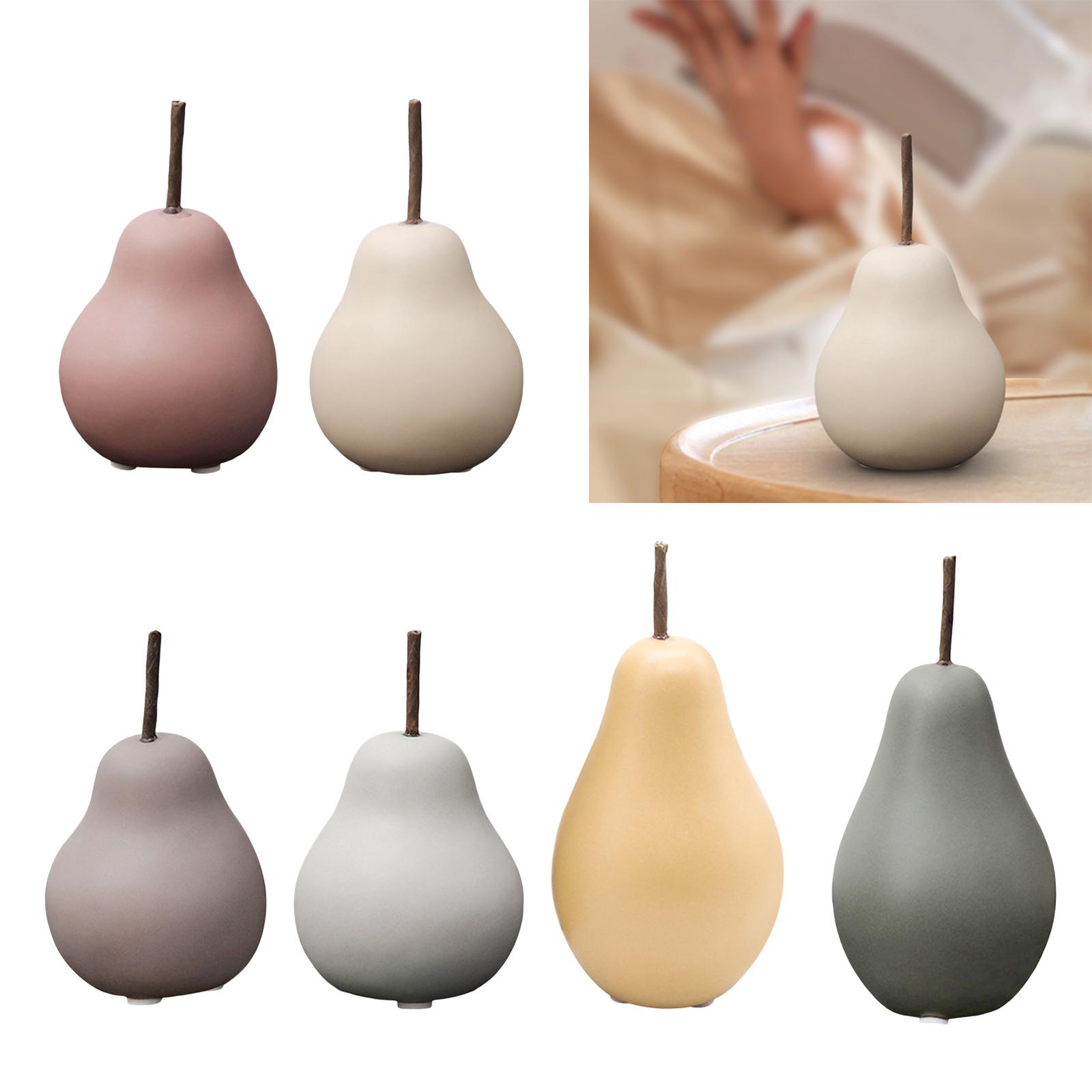 Nordic Ceramic Pear Figurine Collectible Statue for Home Cabinet Decoration Pink 6.5cmx11cm