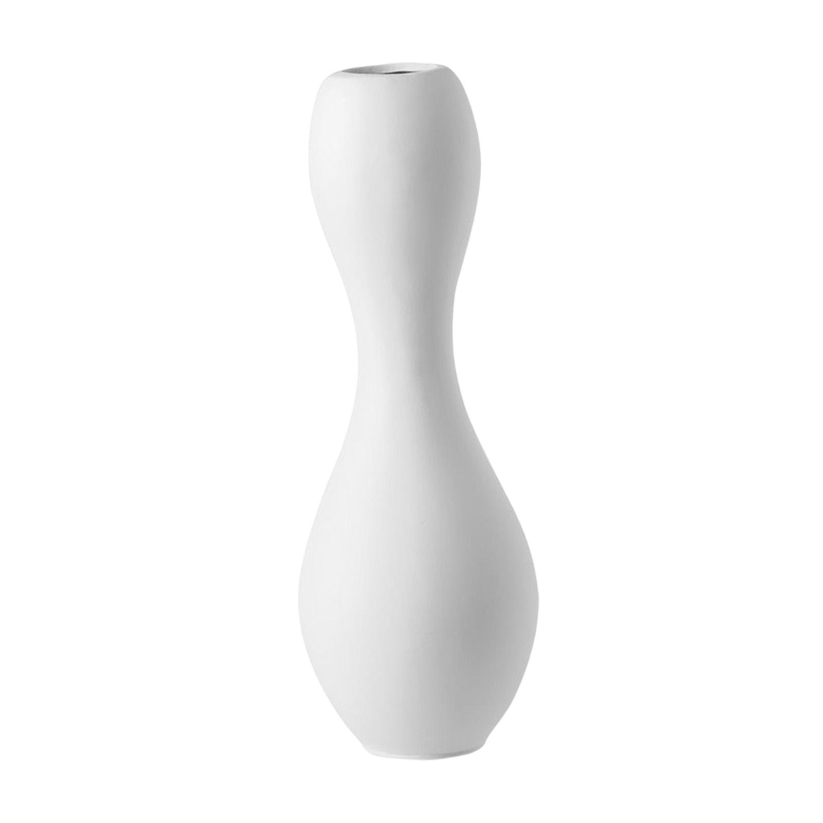 Ceramic Flower Vase Modern Minimalist Elegant for Home Decoration Adornment White 10.5cmx29.5cm