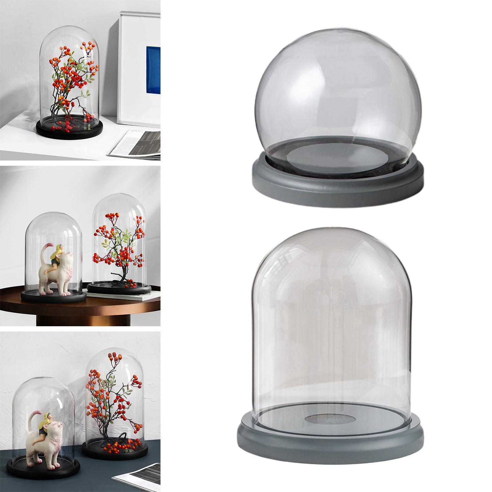 Decorative Clear Glass Dome Tabletop Decor Showcase Cover for Countertops A