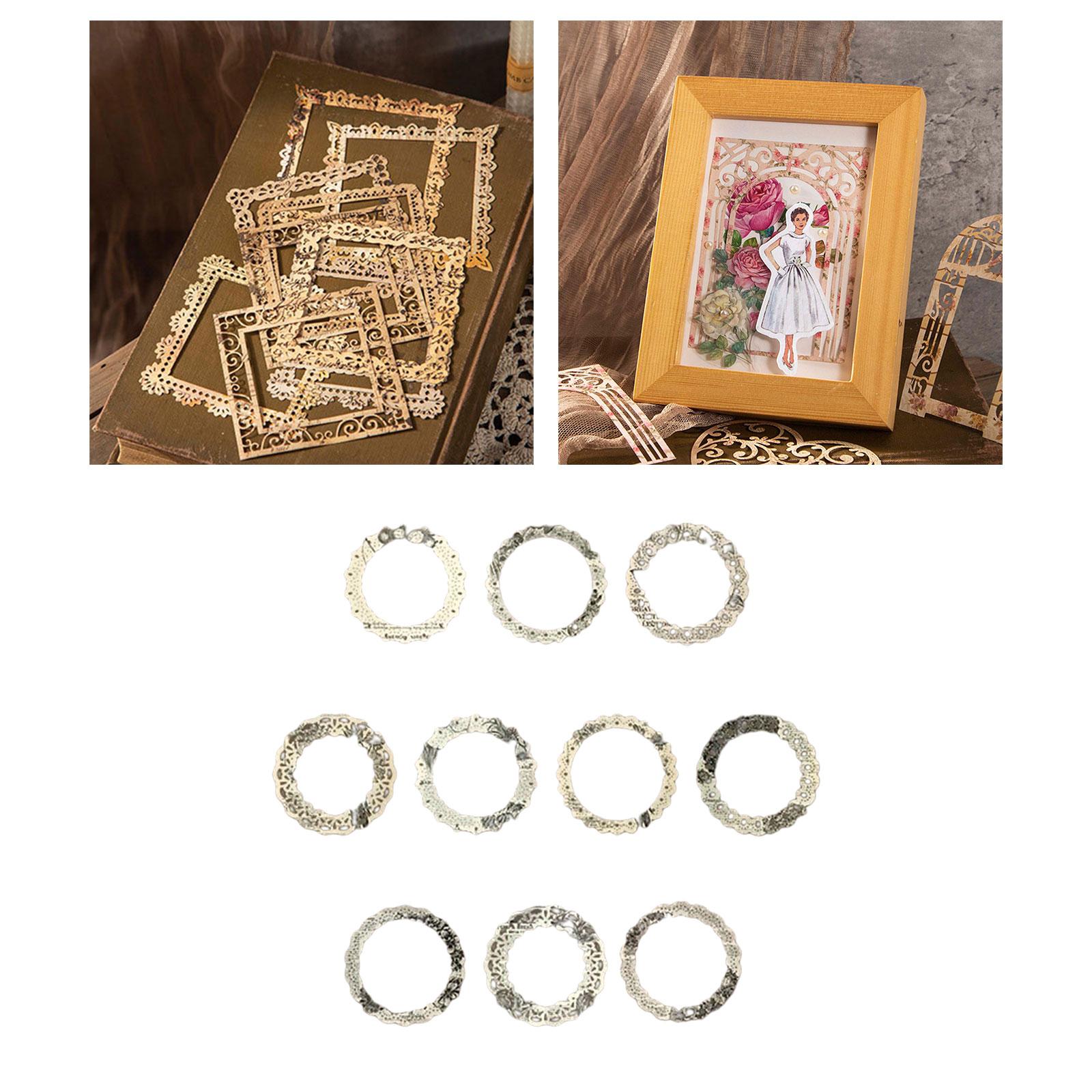 Decor Frame Scrapbooking Paper Craft Supplies for Card Making Planner Diary Round